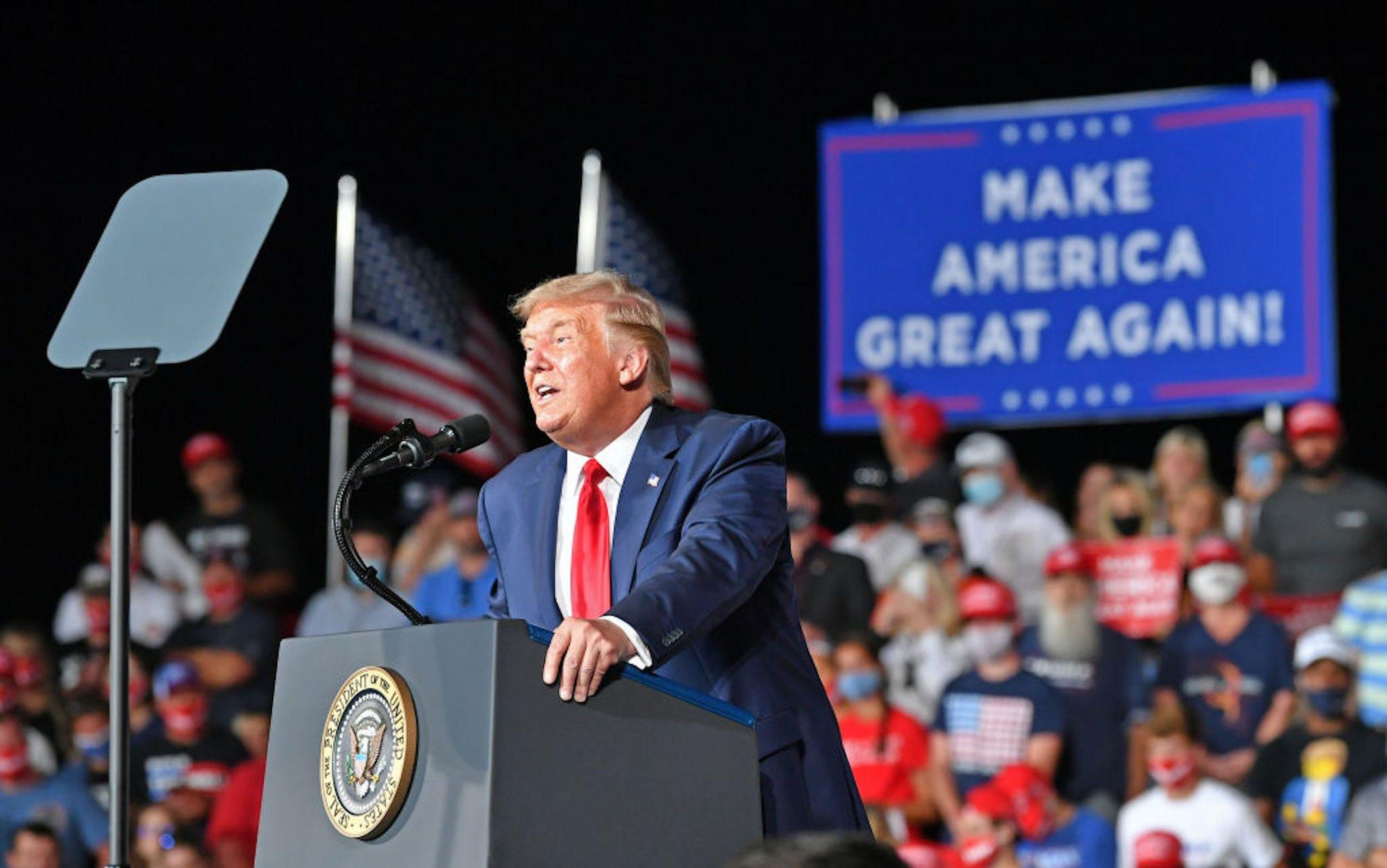 President Trump holds a campaign rally in North Carolina on September 8, 2020. Peter Zay/Anadolu Agency via Getty Images