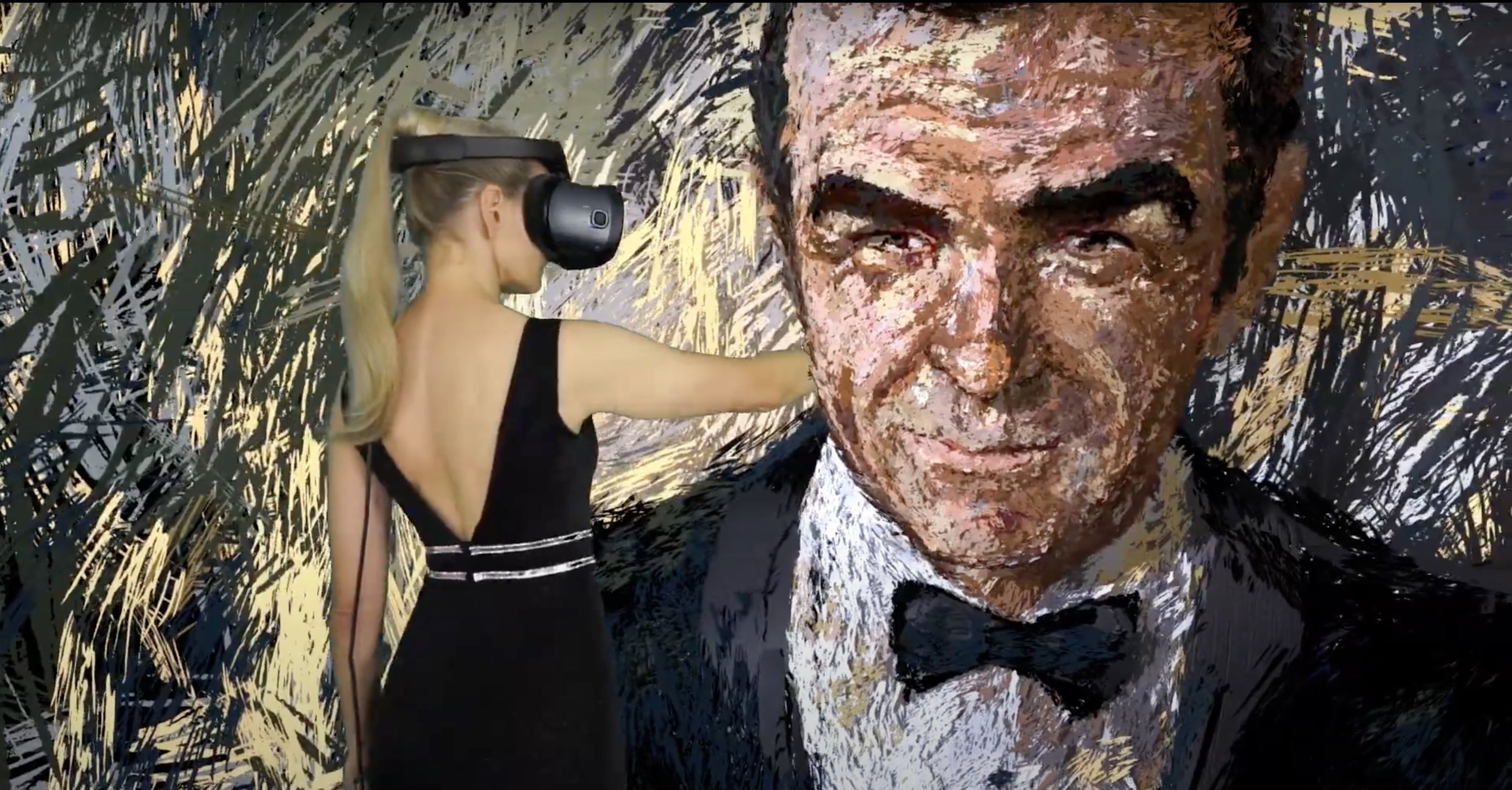 Anna Zhilyaeva, artista de VR, dibujando a Sean Connery.