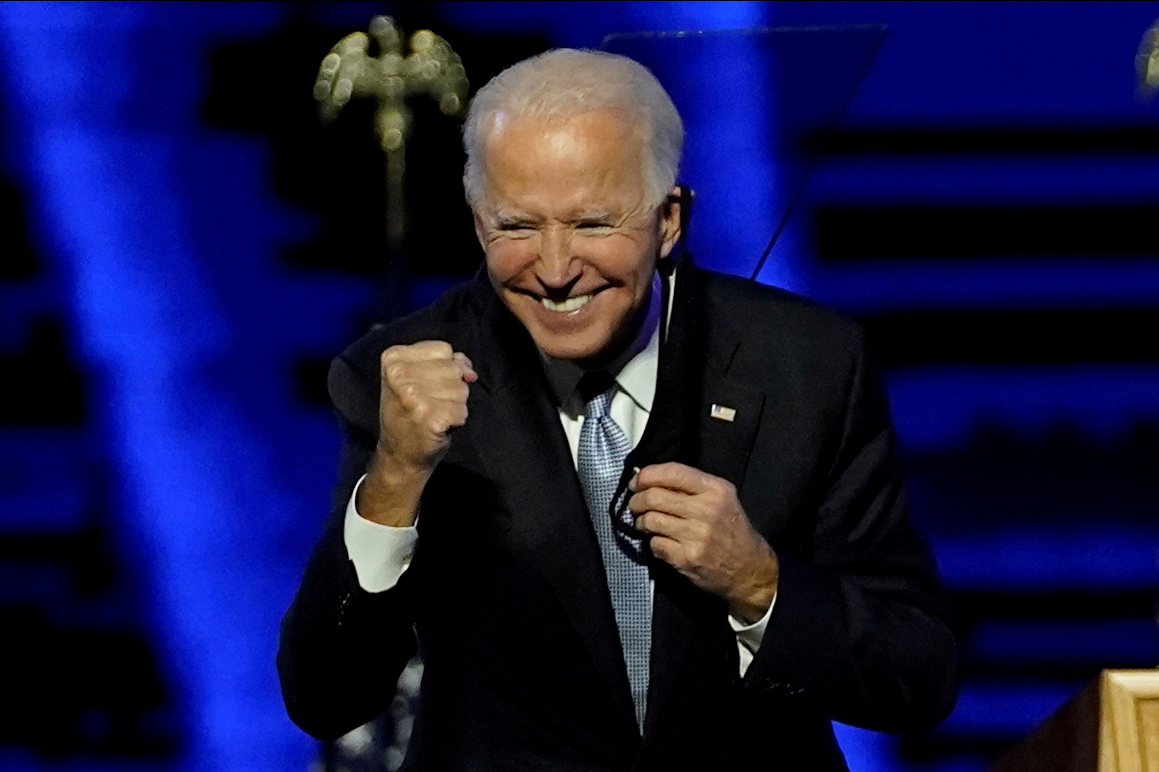 Joe Biden, presidente electo de Estados Unidos, en la noche de su discurso de victoria
