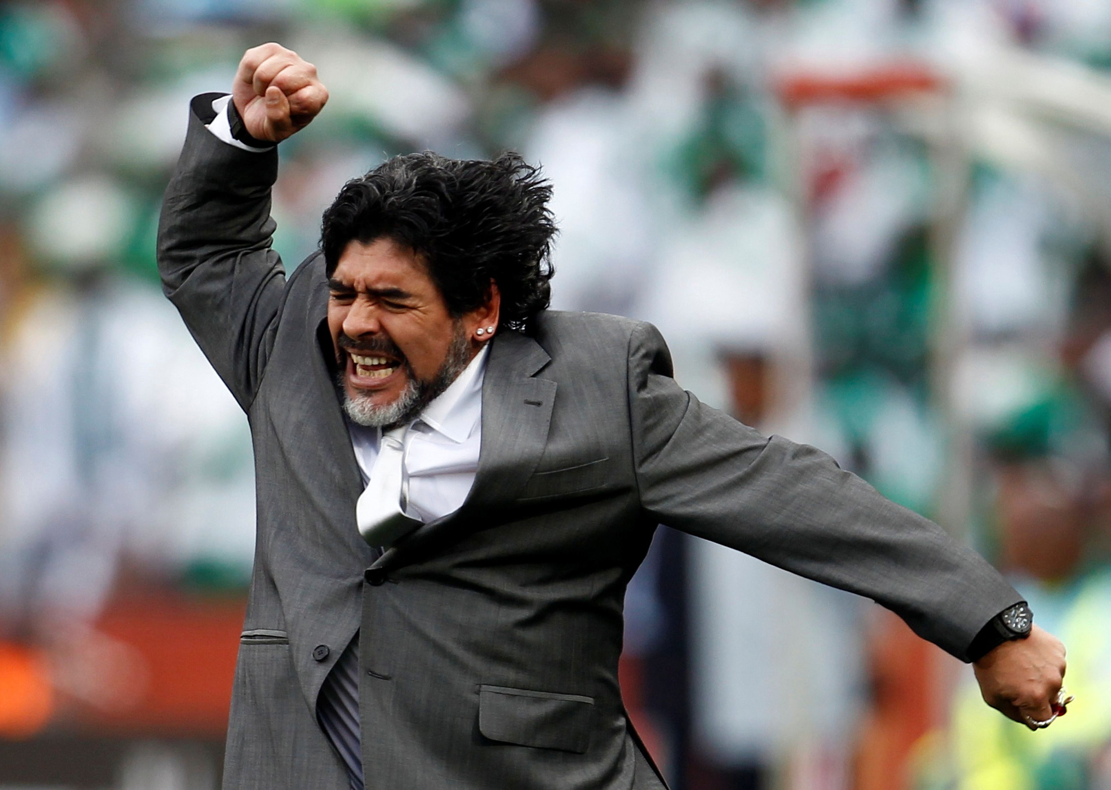 Maradona durante un partido