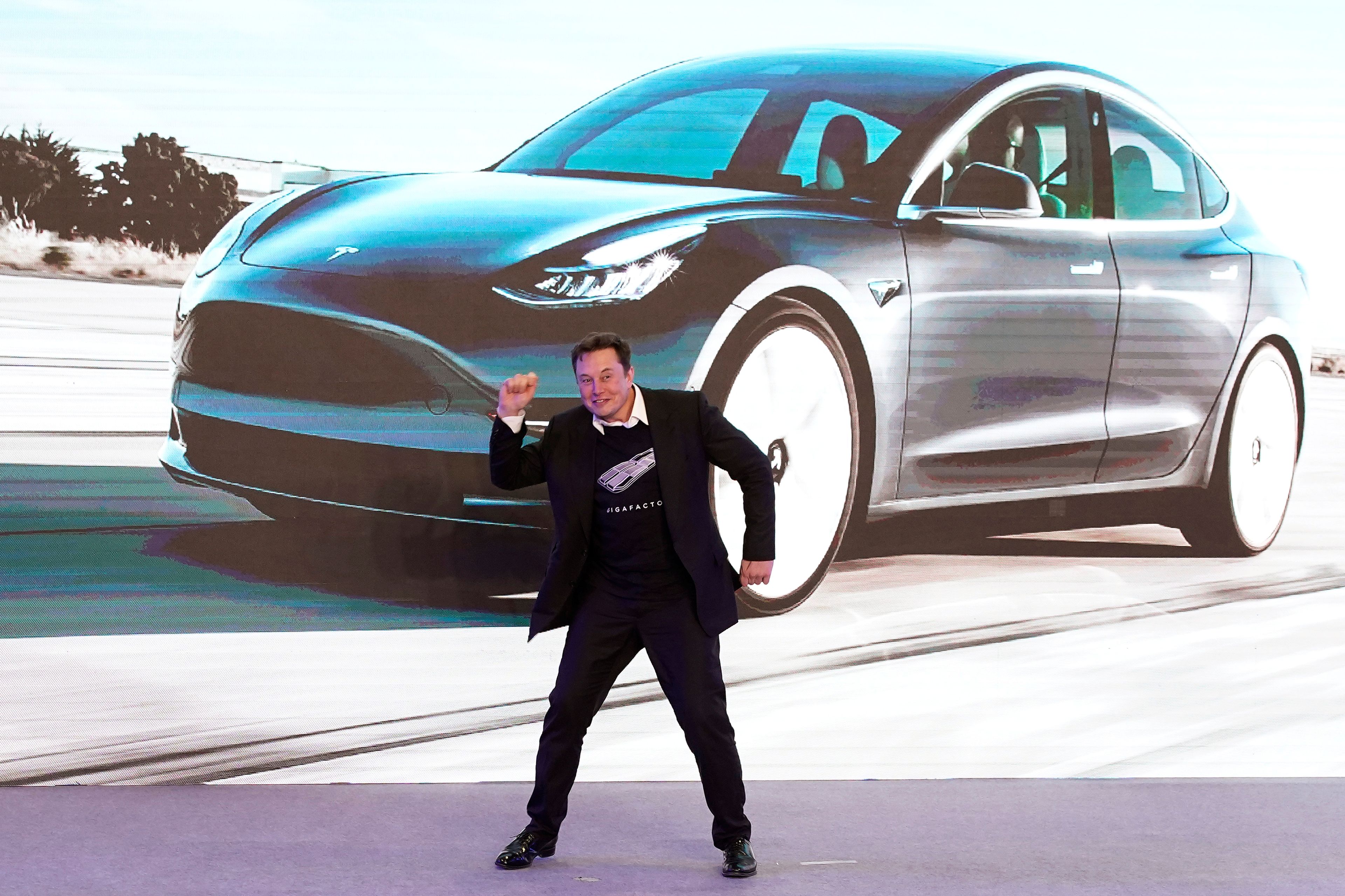 Musk, durante la presentación del Tesla Model 3 en Shangai