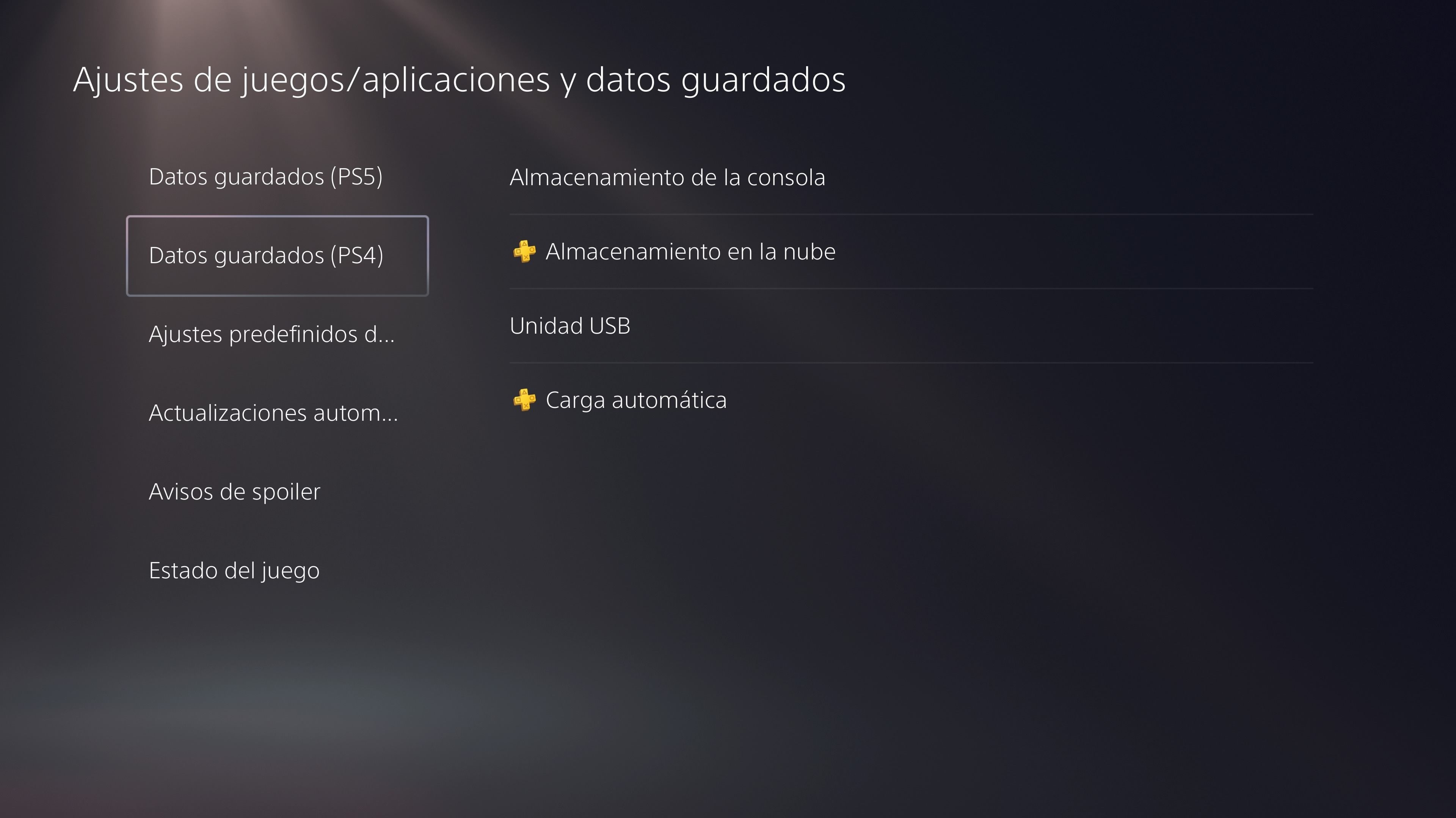 PS5 datos guardados de PS4