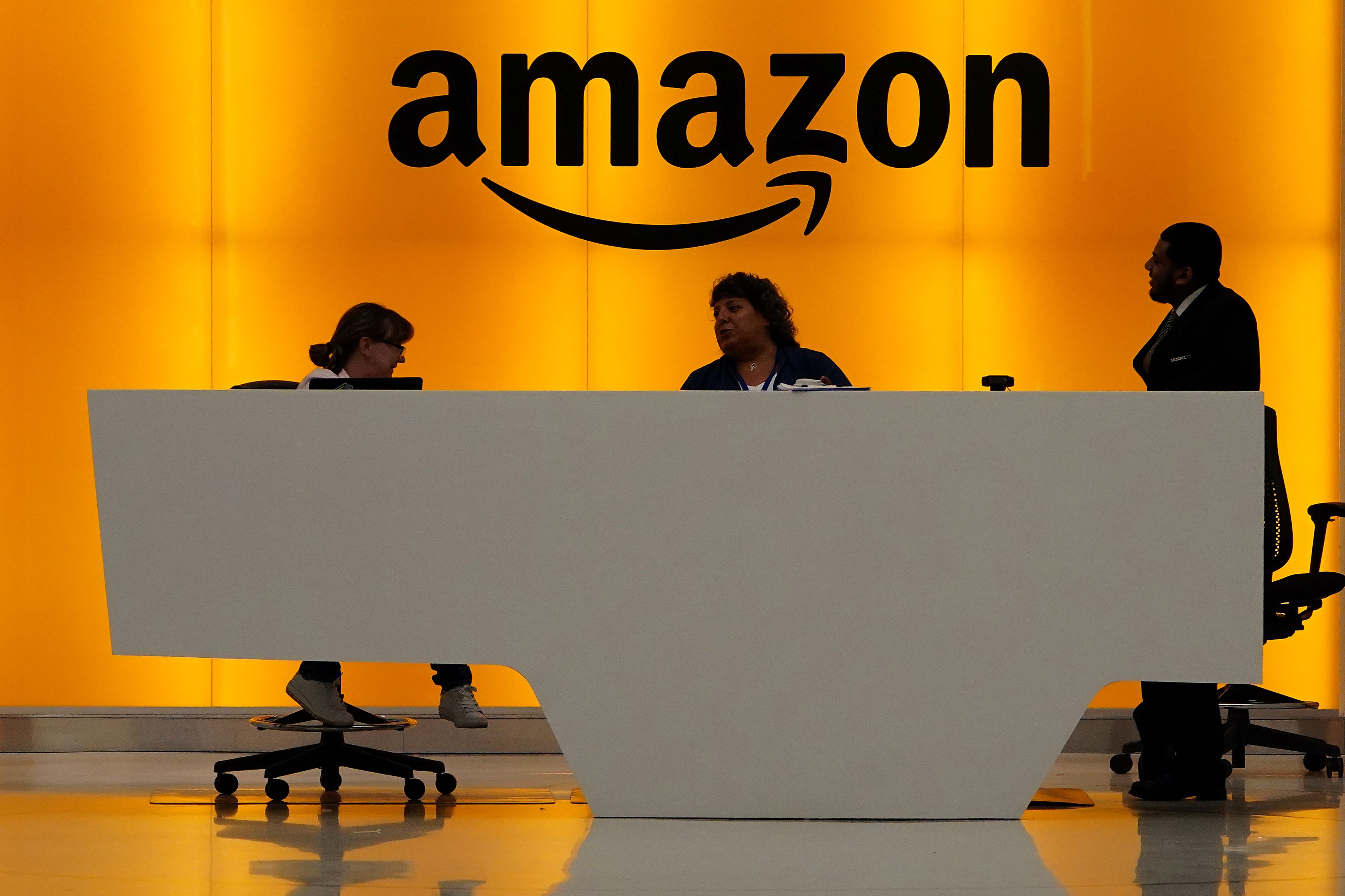 Recepción de las oficinas de Amazon en Nueva York.