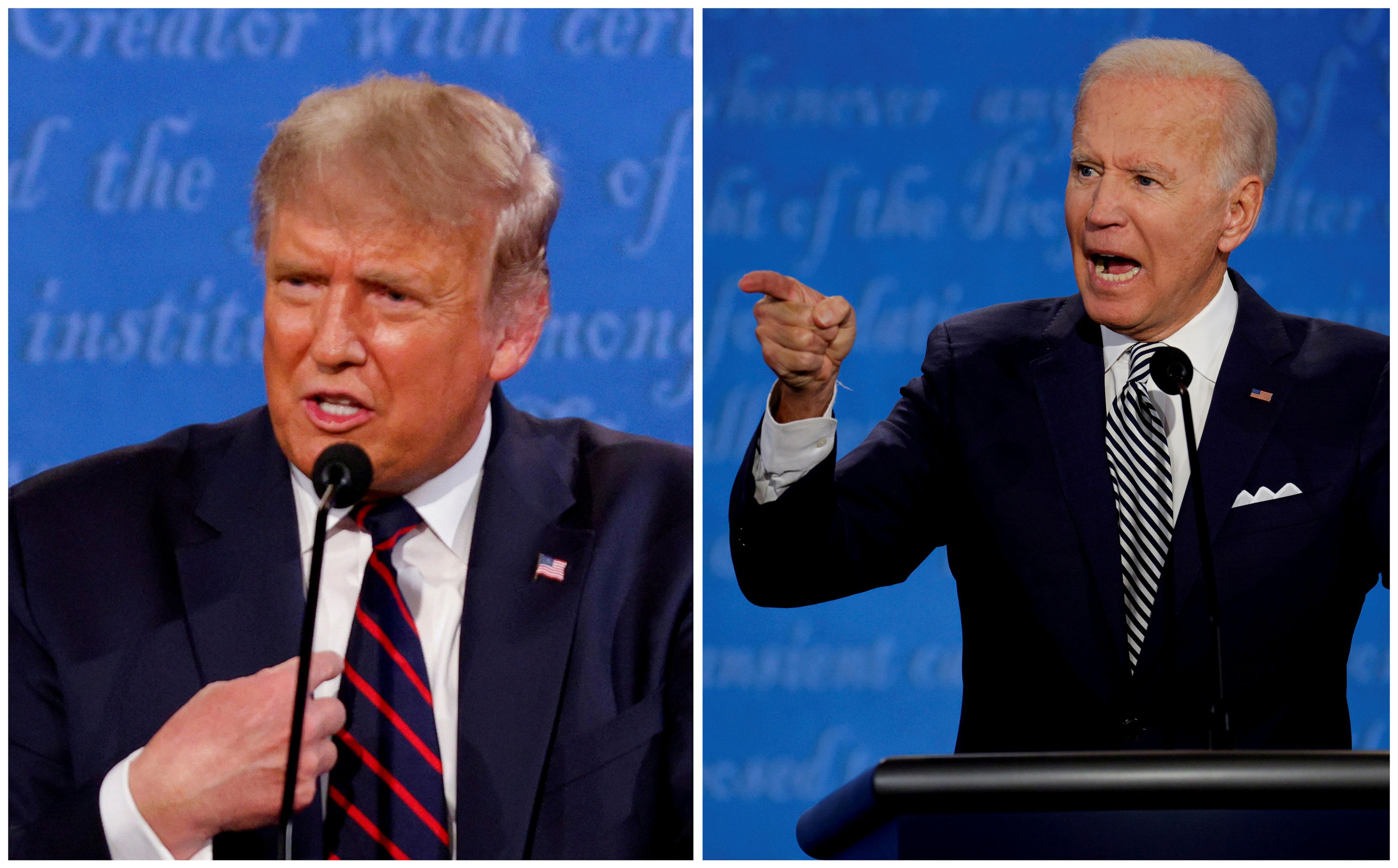 Donald Trump y Joe Biden en uno de los debates electorales.