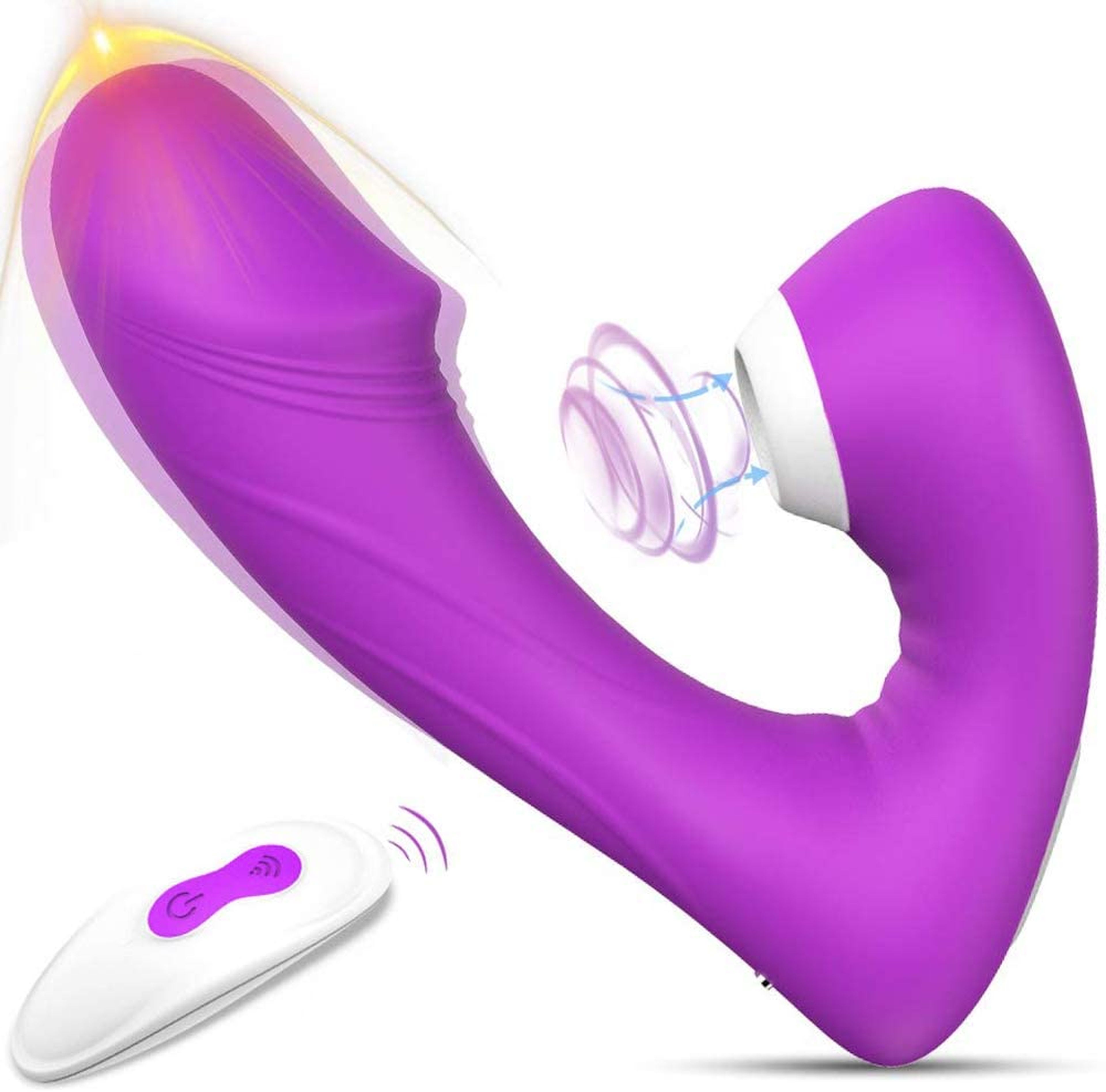 Vibrador con succionador de clitoris y mando a distancia