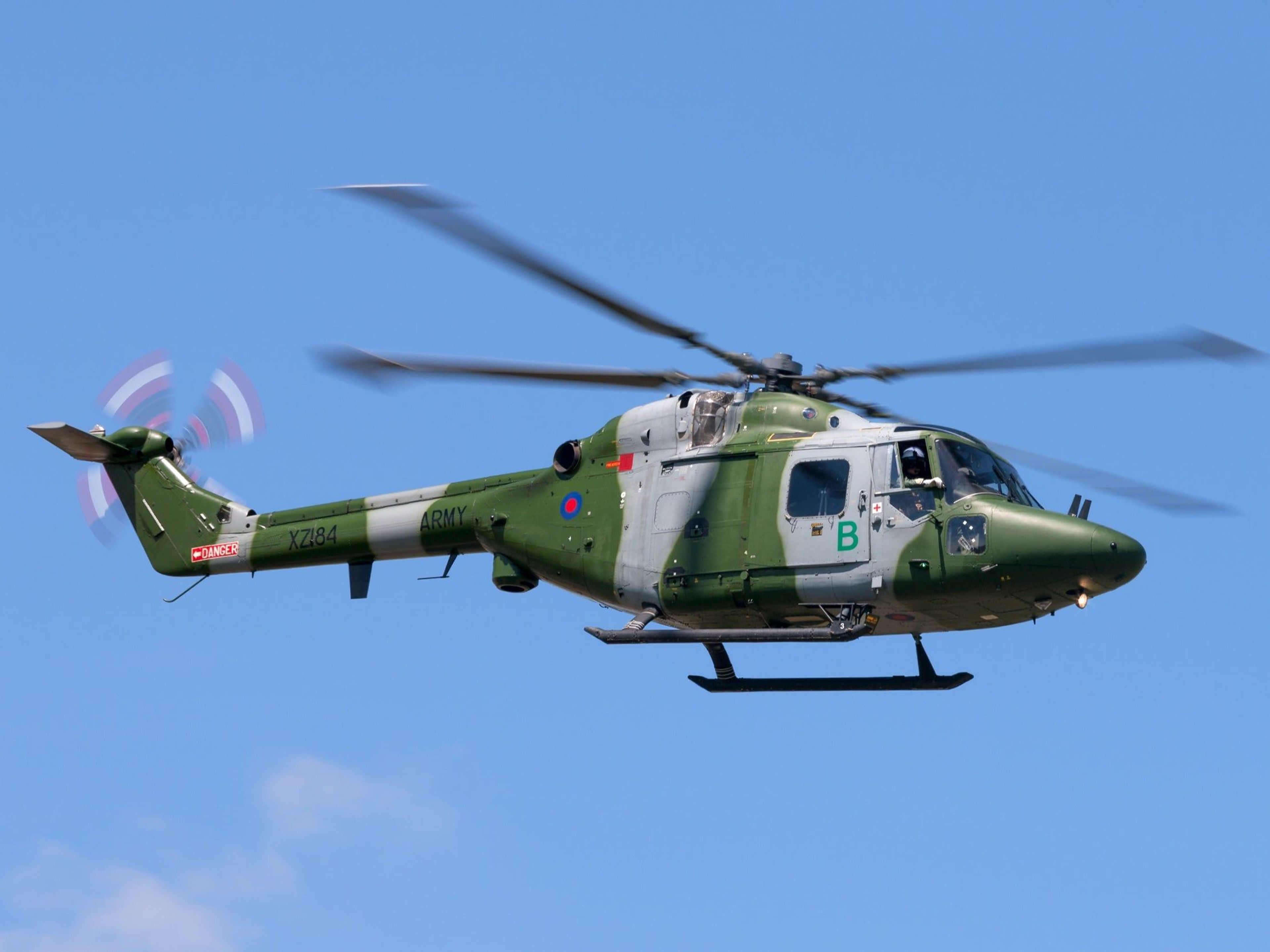 Un helicóptero militar Westland Lynx.