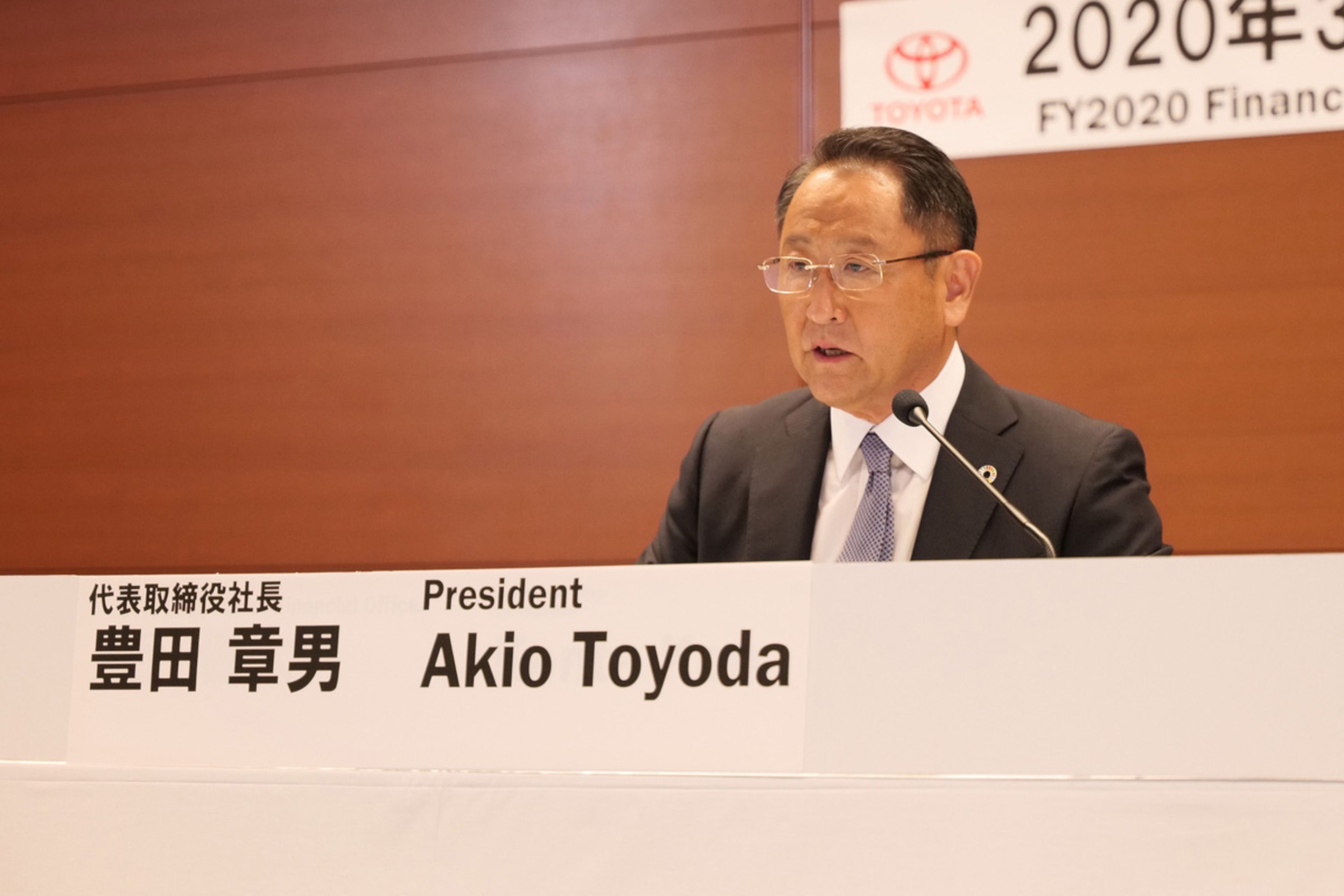 Akio Toyoda, CEO mundial del Grupo Toyota, en la presentación de resultados del segundo trimestre (año fiscal nipón).