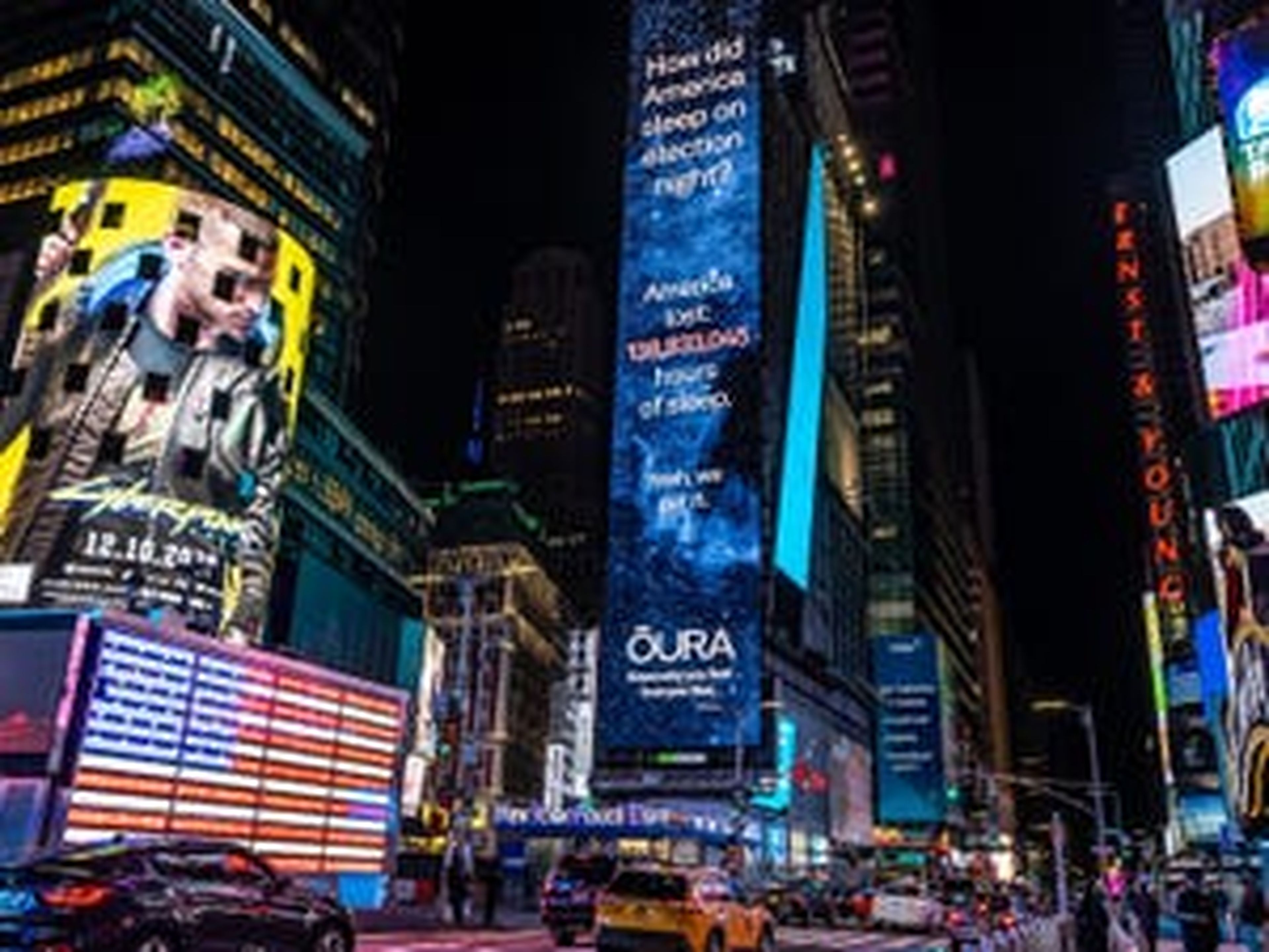 Anuncio de Oura en Times Square