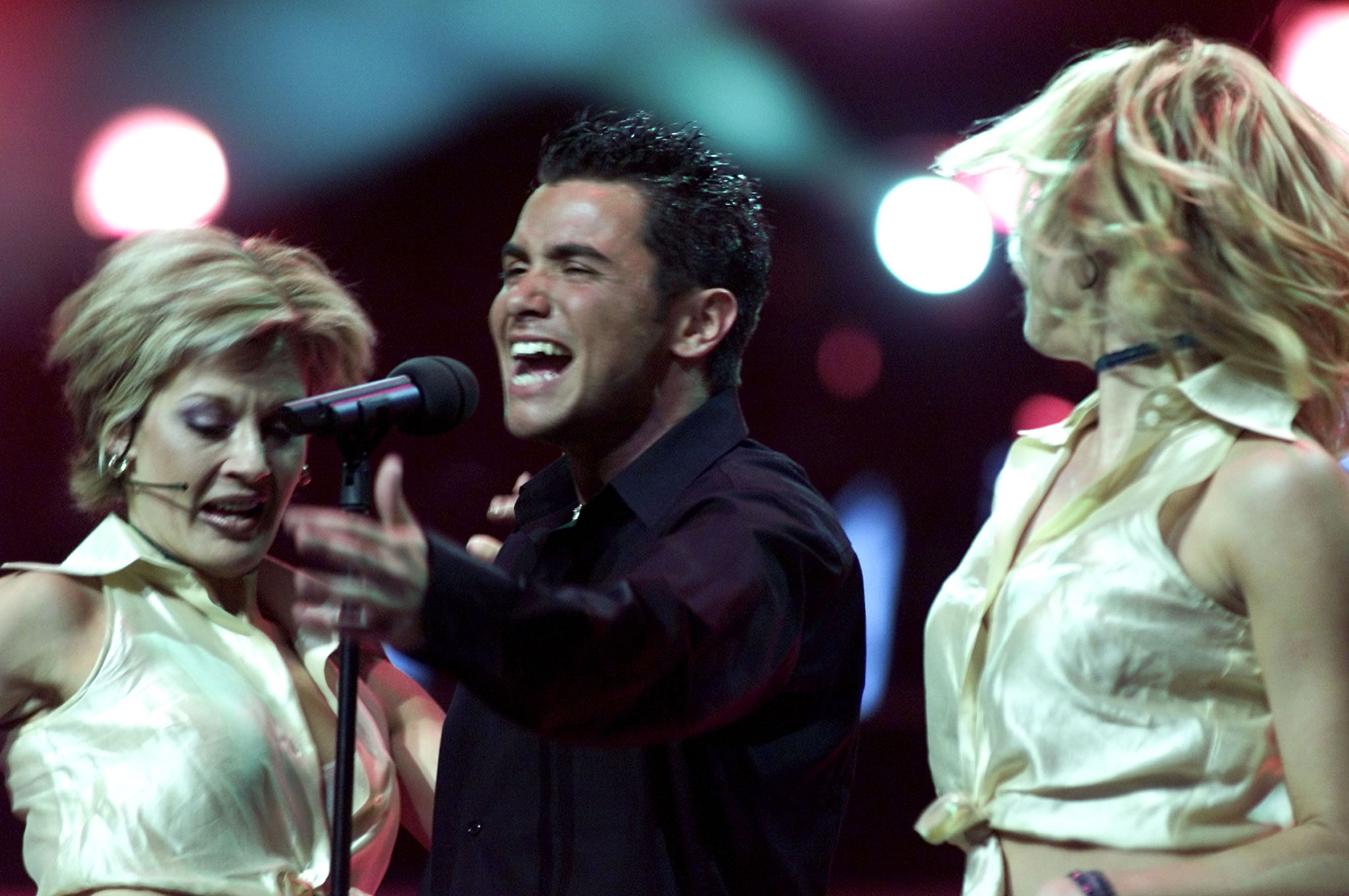 David Civera en el Festival de Eurovisión, 2001.