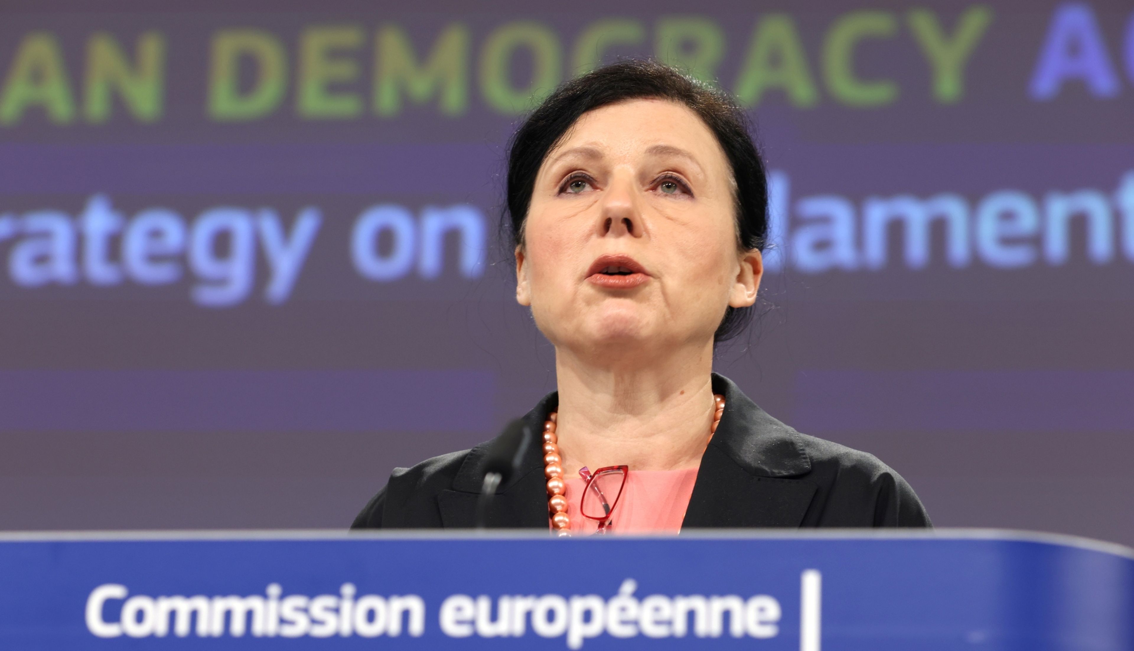 La vicepresidenta de la Comisión Europea, Vera Jourova