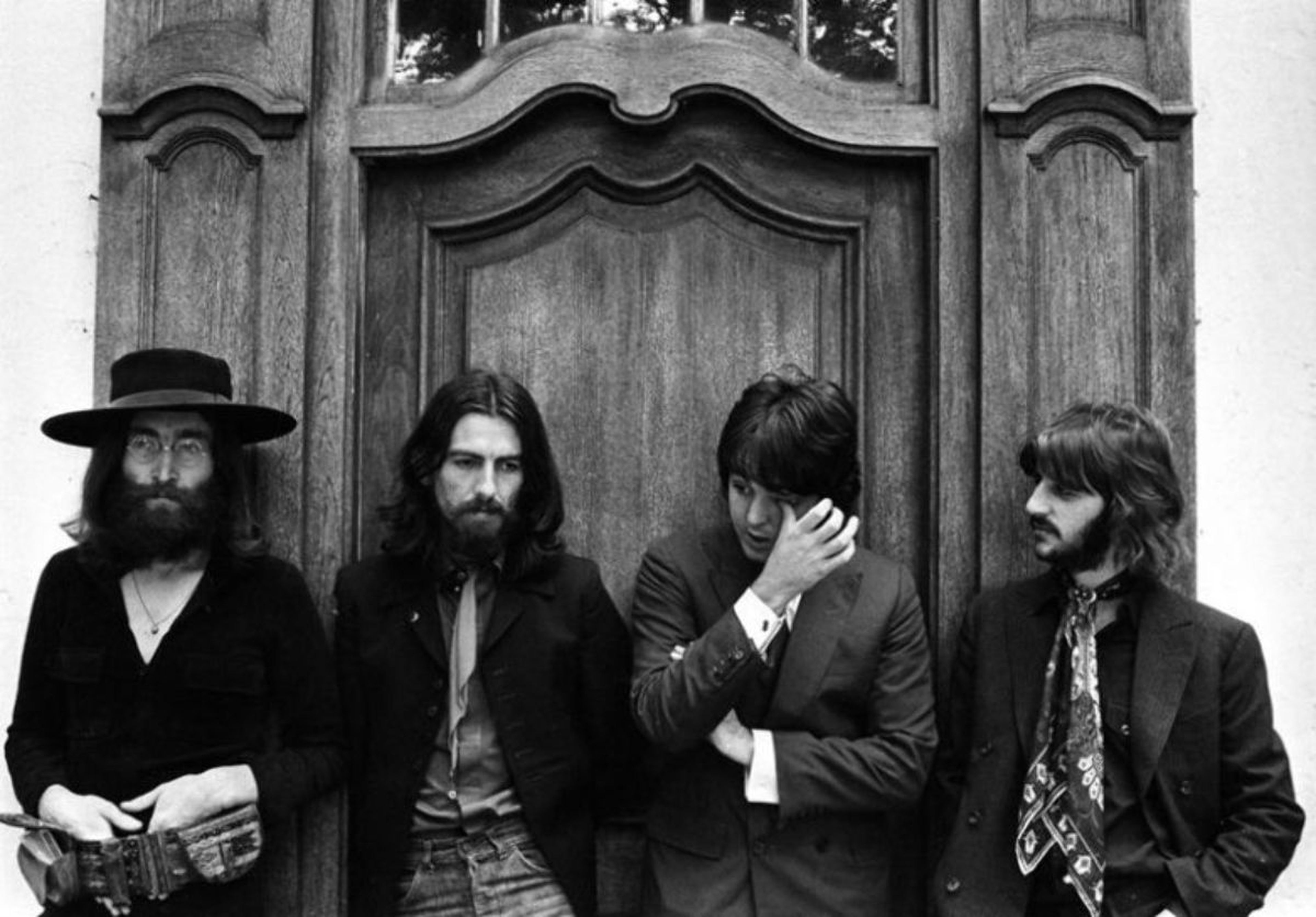 Los Beatles posando en su última sesión fotográfica