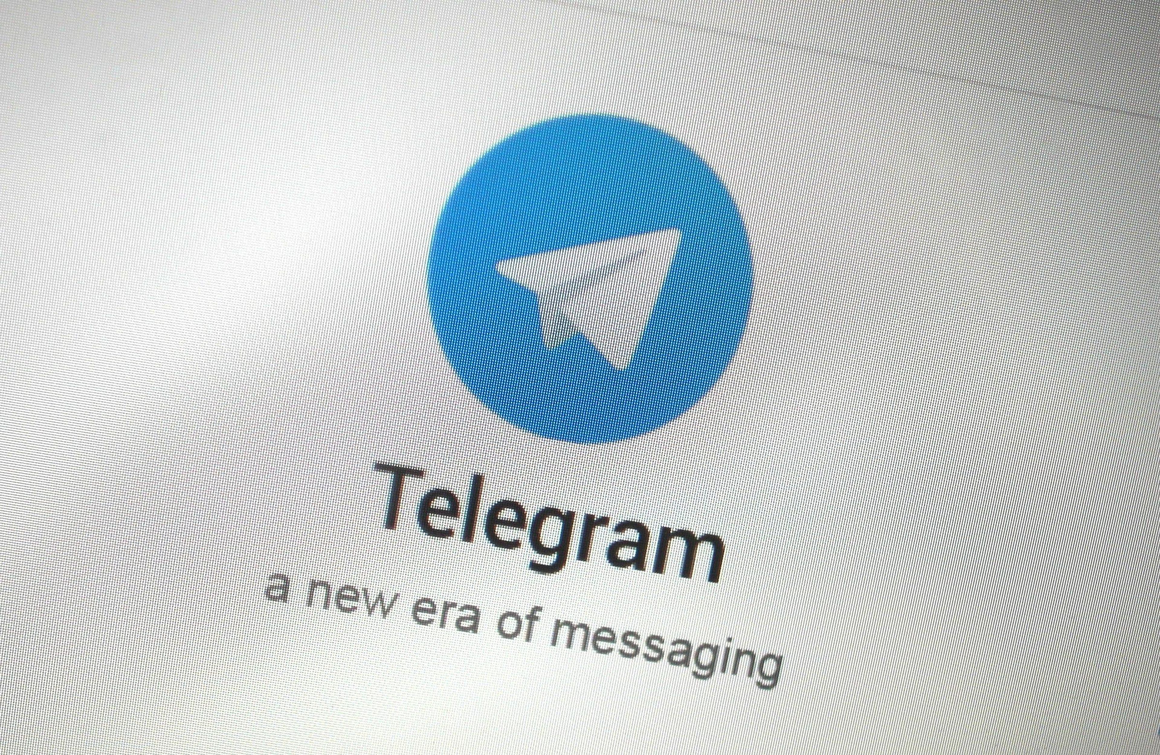 FILE PHOTO: The Telegram messaging app logo is seen on a website in Singapore. Thomas White/Reuters