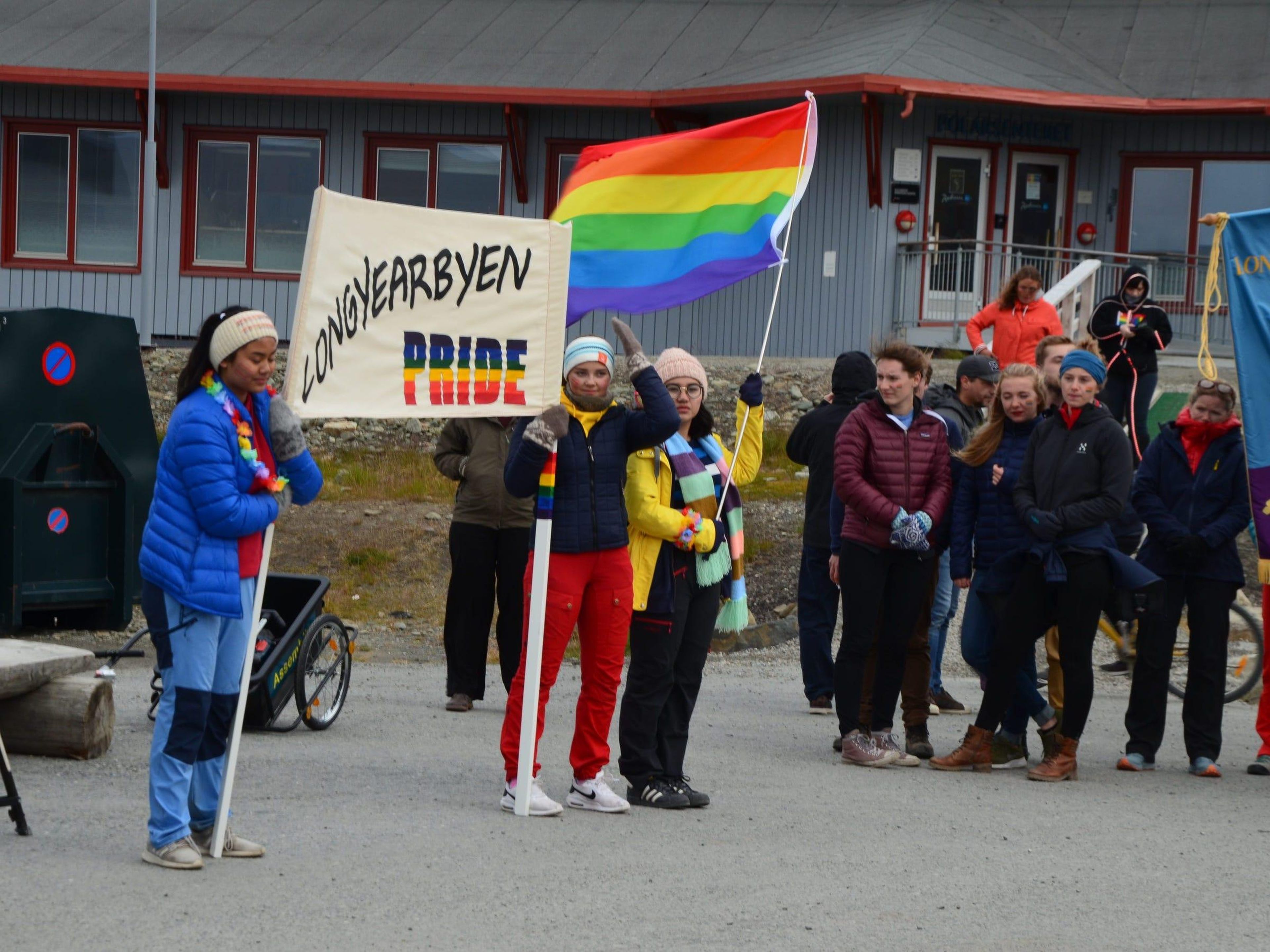 Una marcha LGBTQ en Svalbard.