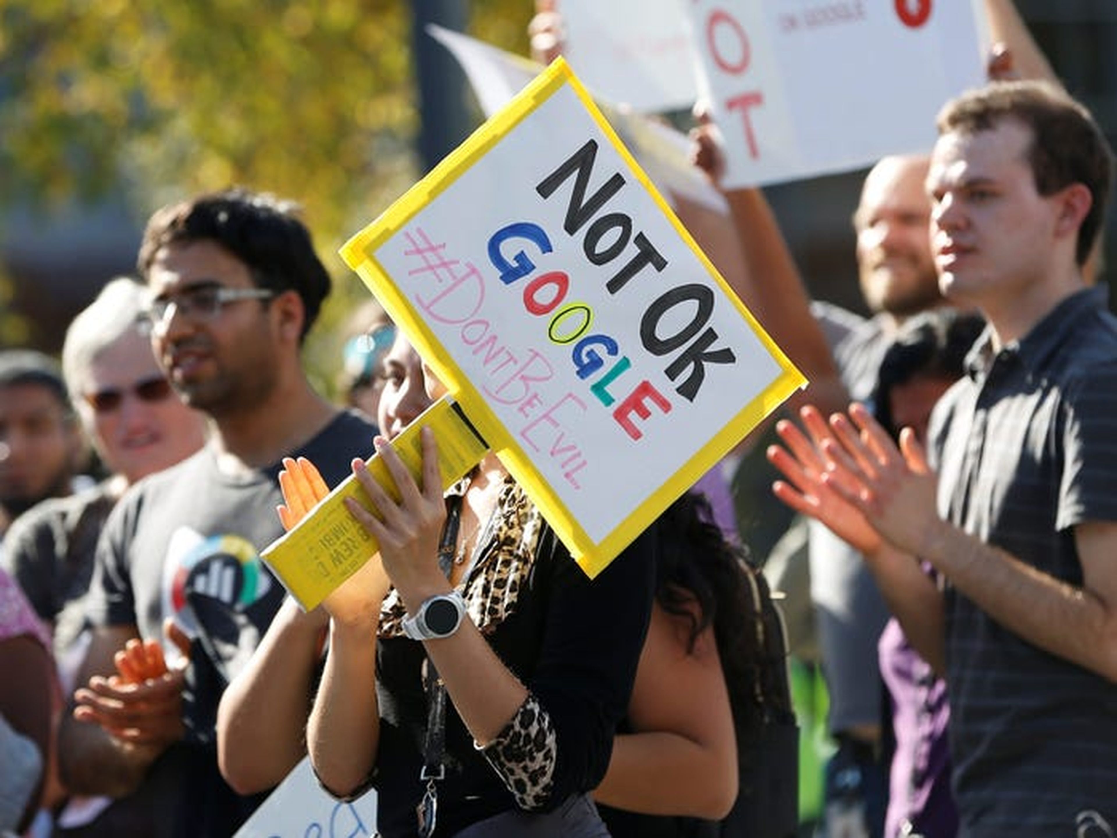 Protesta de trabajadores de Google en 2018