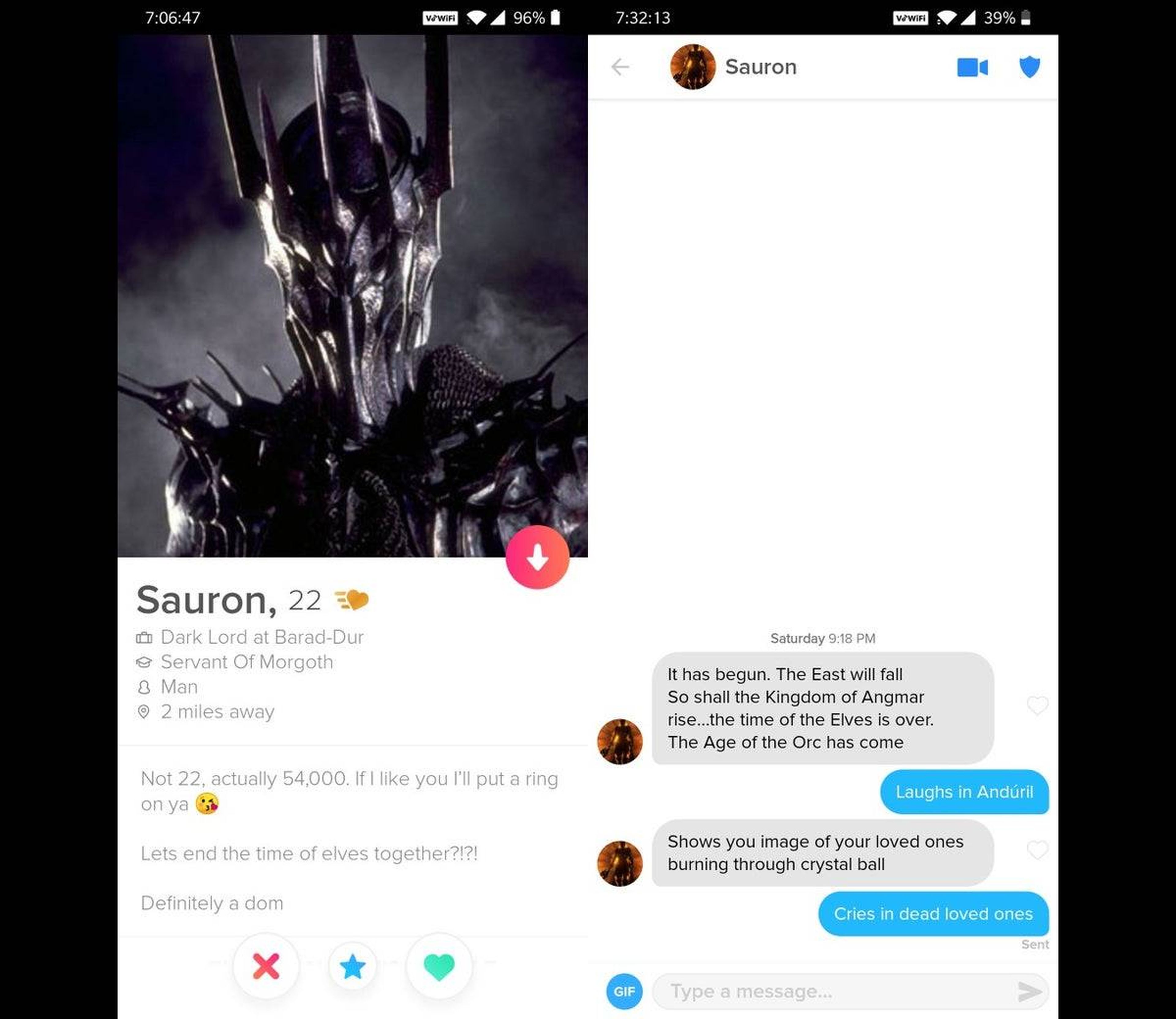 Sauron Tinder