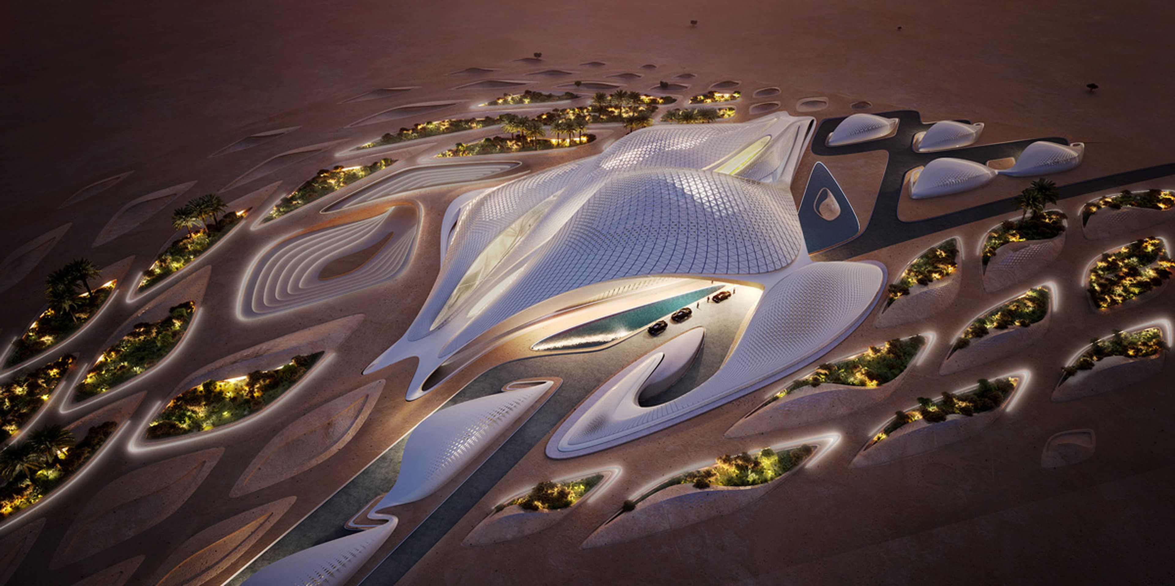 La sede central de Bee'ah en los Emiratos Árabes Unidos, diseñada por Zaha Hadid