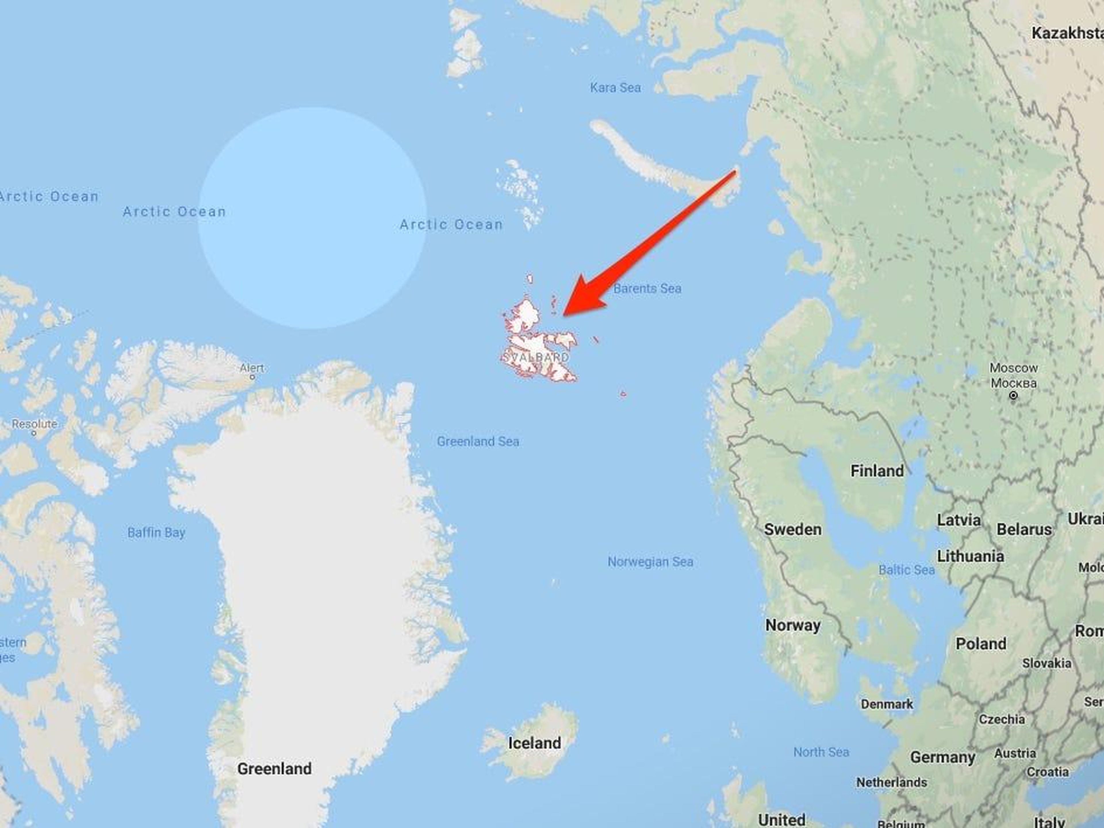 Svalbard está a unos 1.046 km del Polo Norte.
