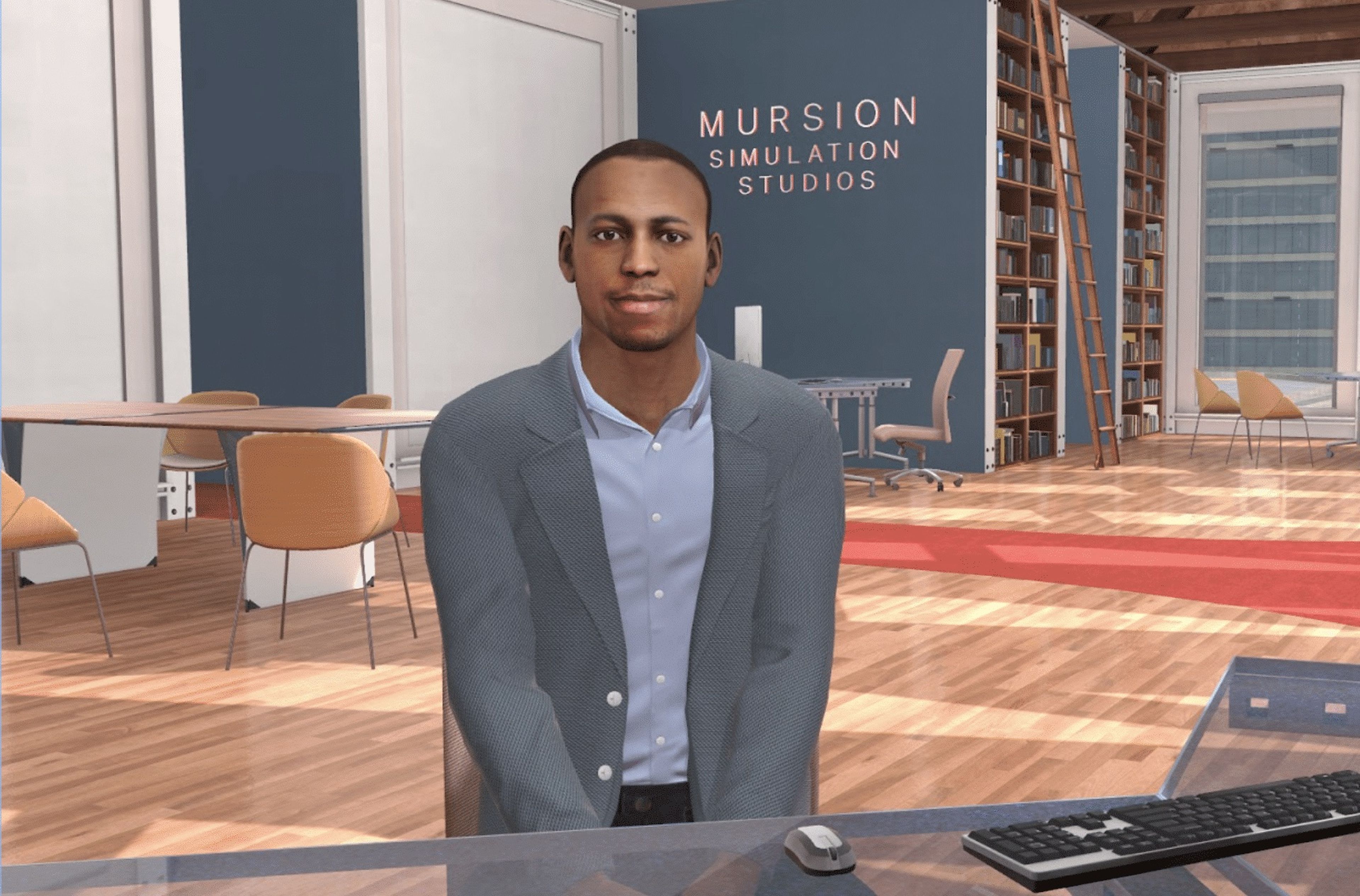 Muestra de interacción a través de la realidad virtual para mejorar la empatía de Mursion.