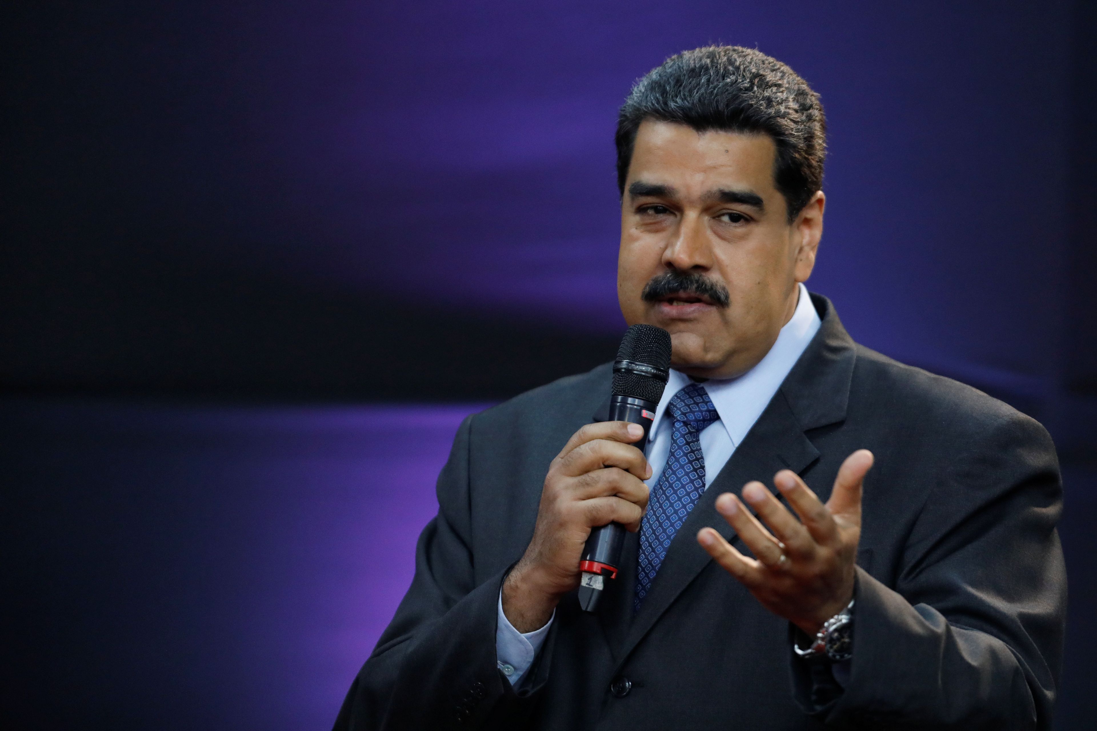El presidente de Venezuela, Nicolás Maduro, en la presentación en 2018 de Petro
