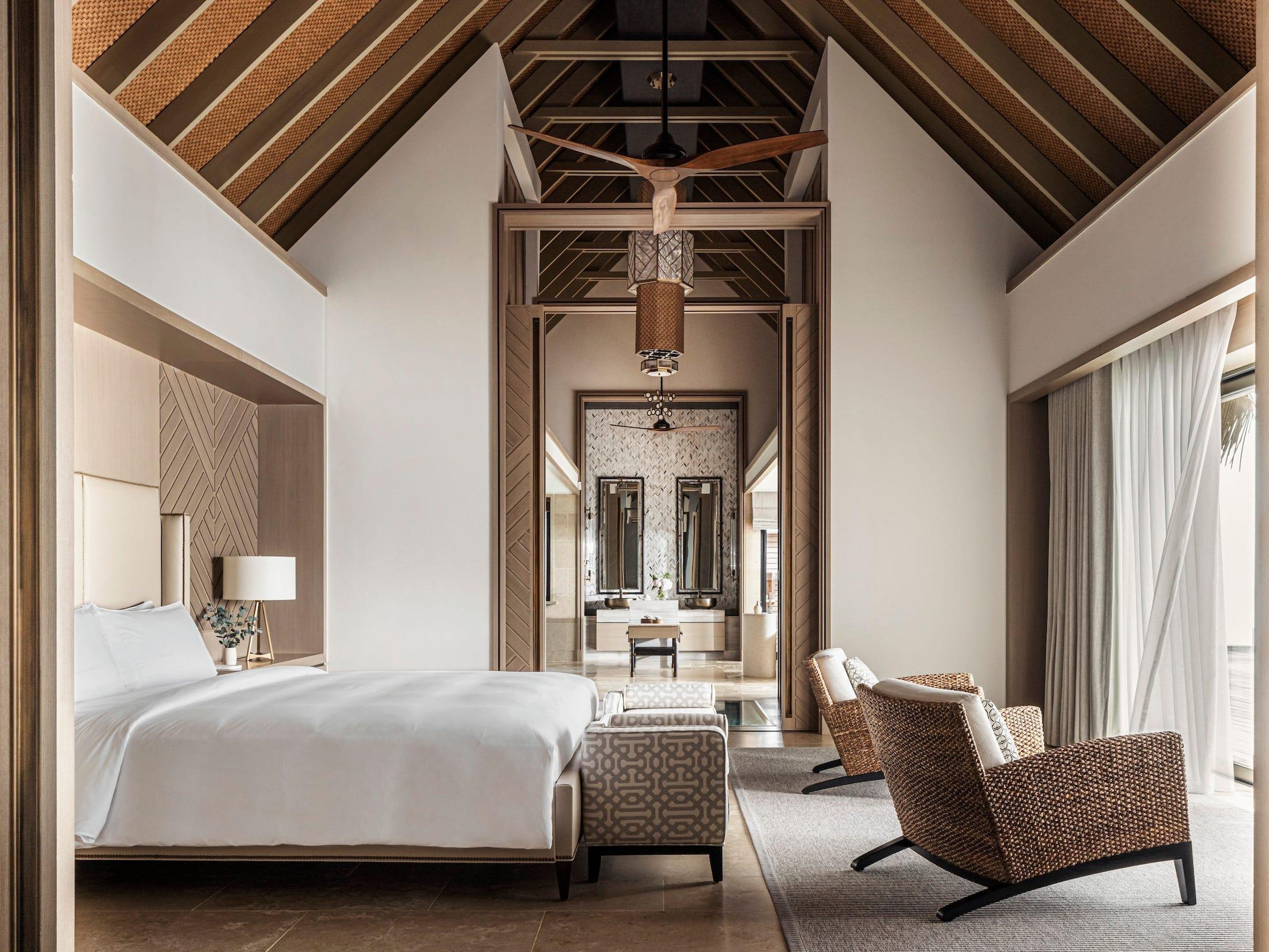 The two-bedroom villa at Waldorf Astoria's Ithaafushi private island in the Maldives.
