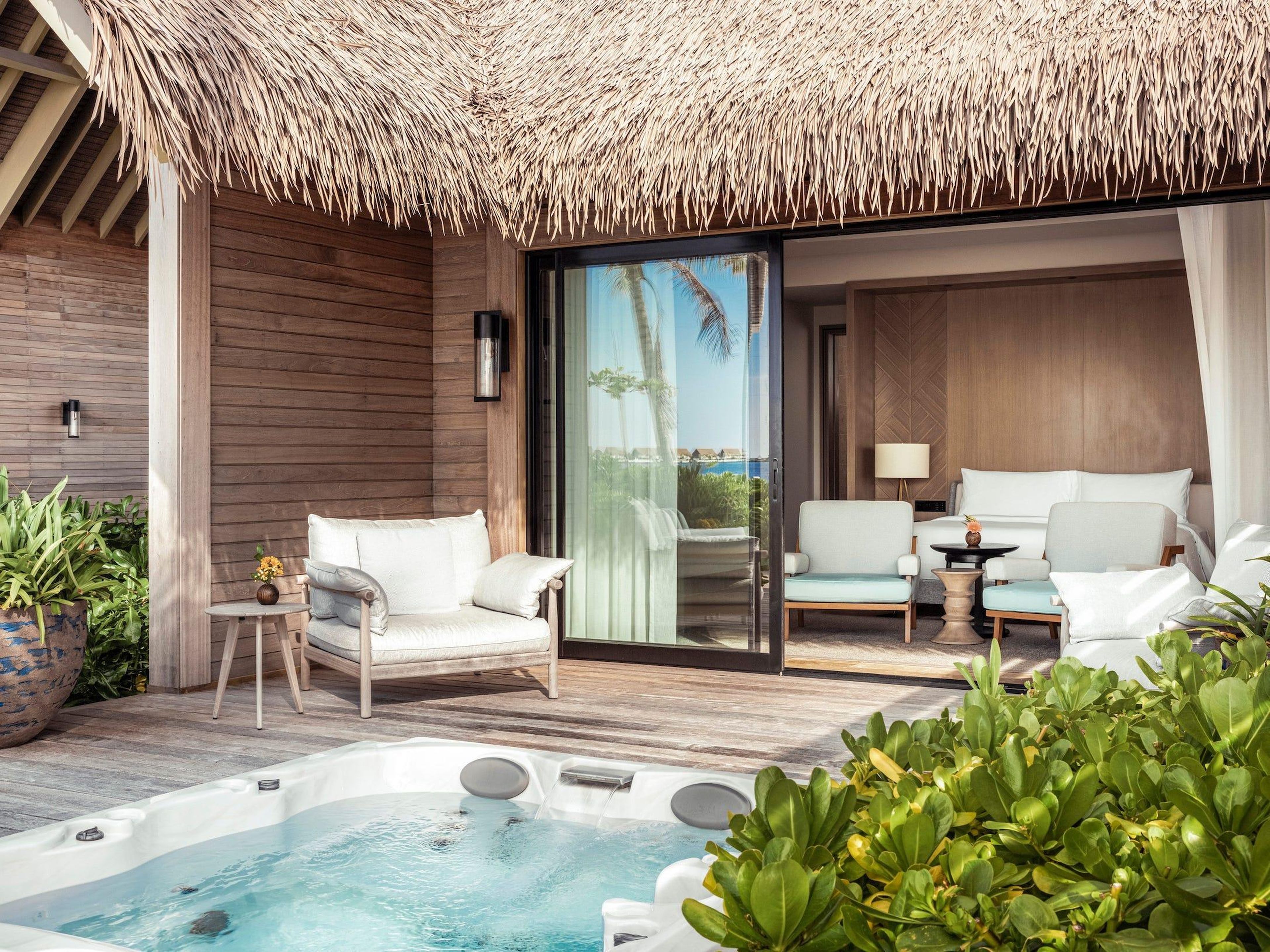 The four-bedroom residence at Waldorf Astoria's Ithaafushi private island in the Maldives.