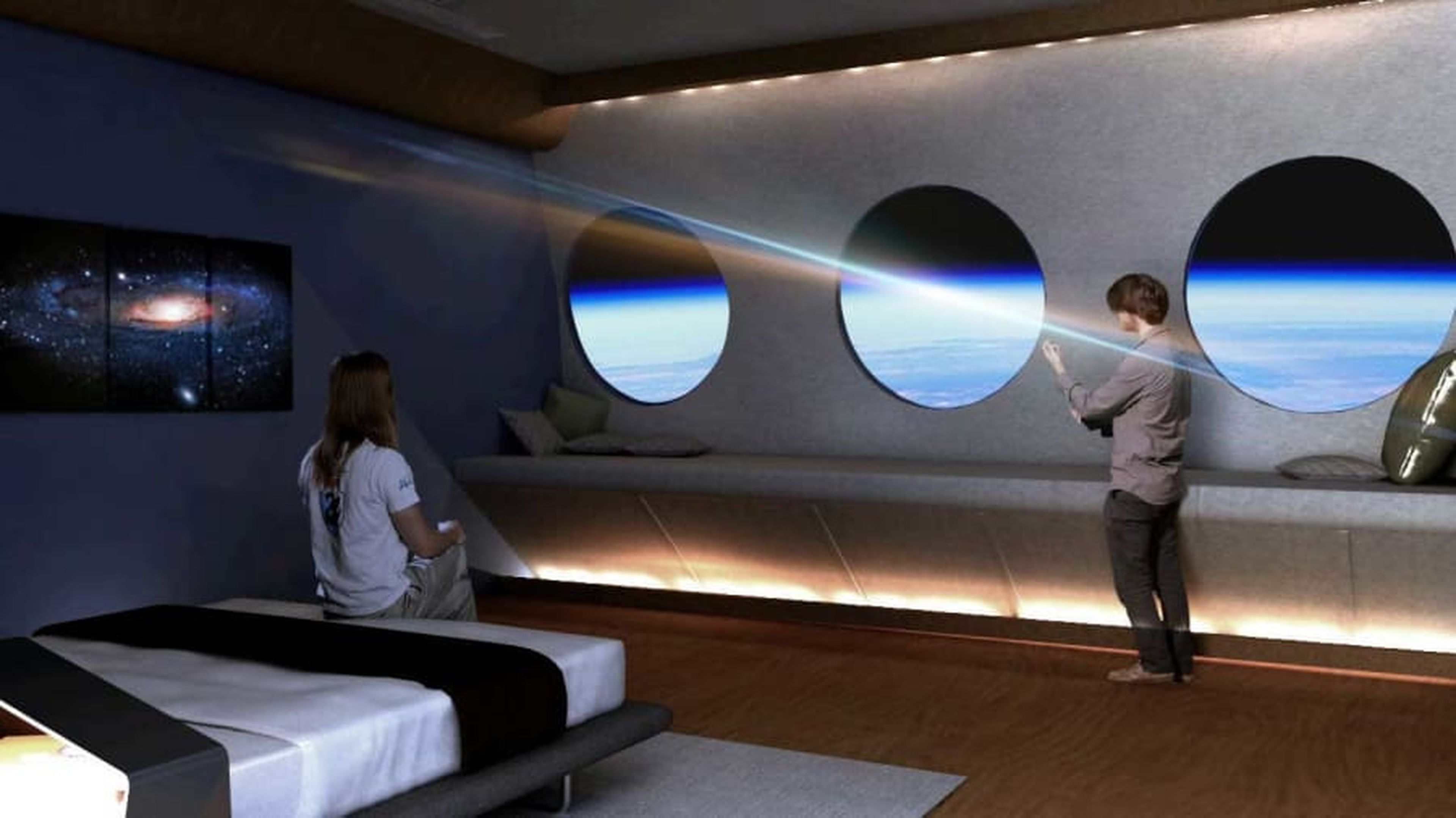 Ejemplo de uno de las habitaciones de un hotel espacial.