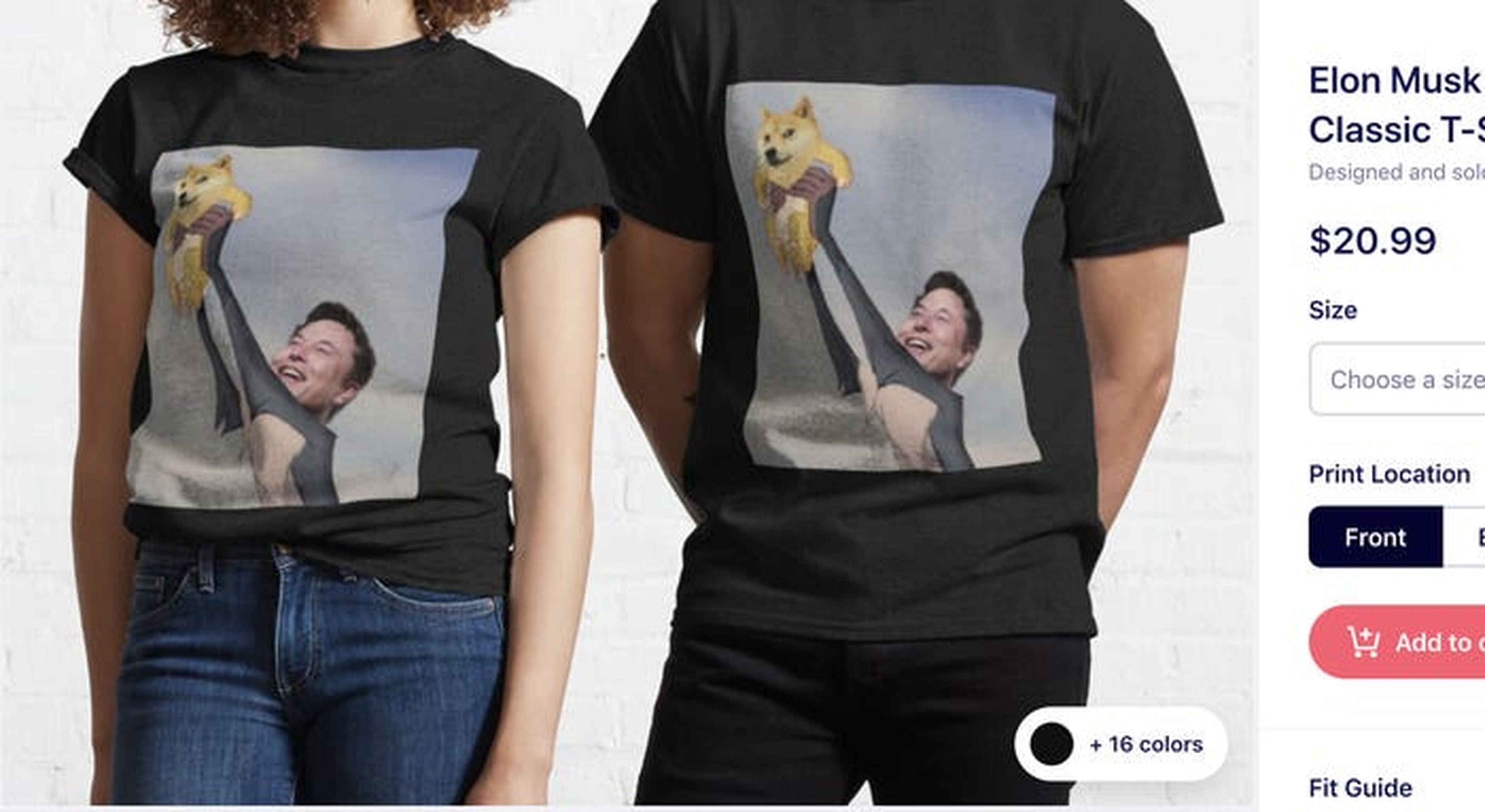Las camisetas Dogecoin inspiradas en Elon Musk han triunfado en internet.