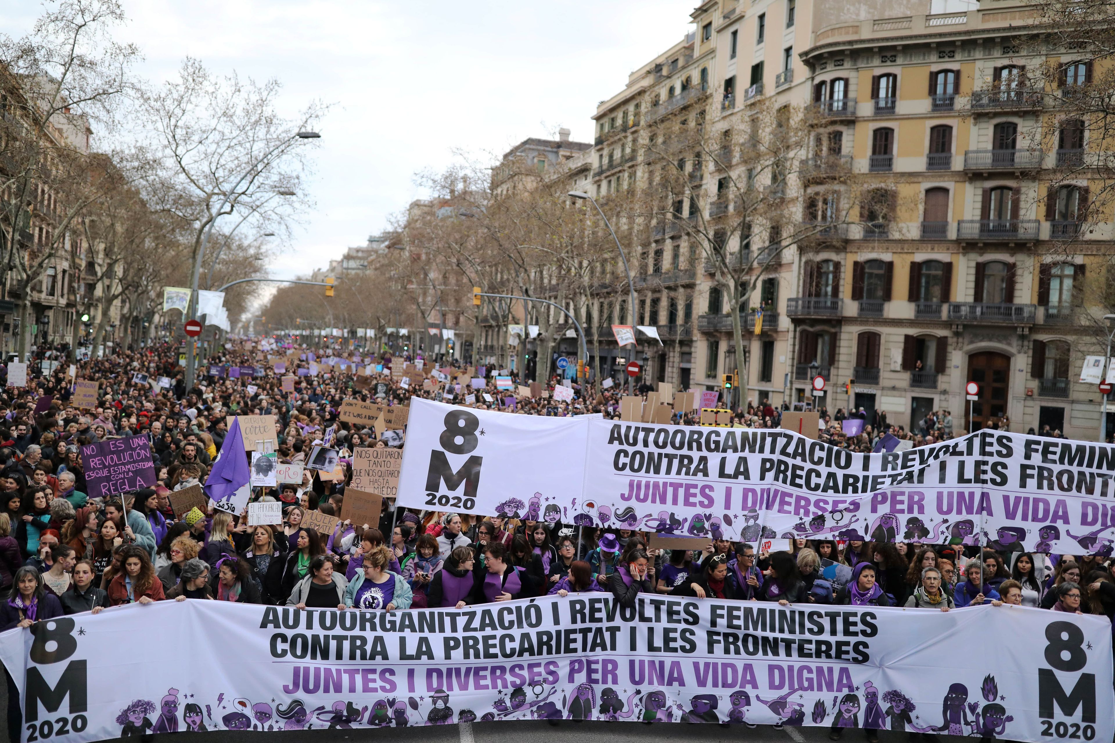 Conmemoración al Día Internacional de la Mujer, el 8 de marzo de 2020, en Madrid.