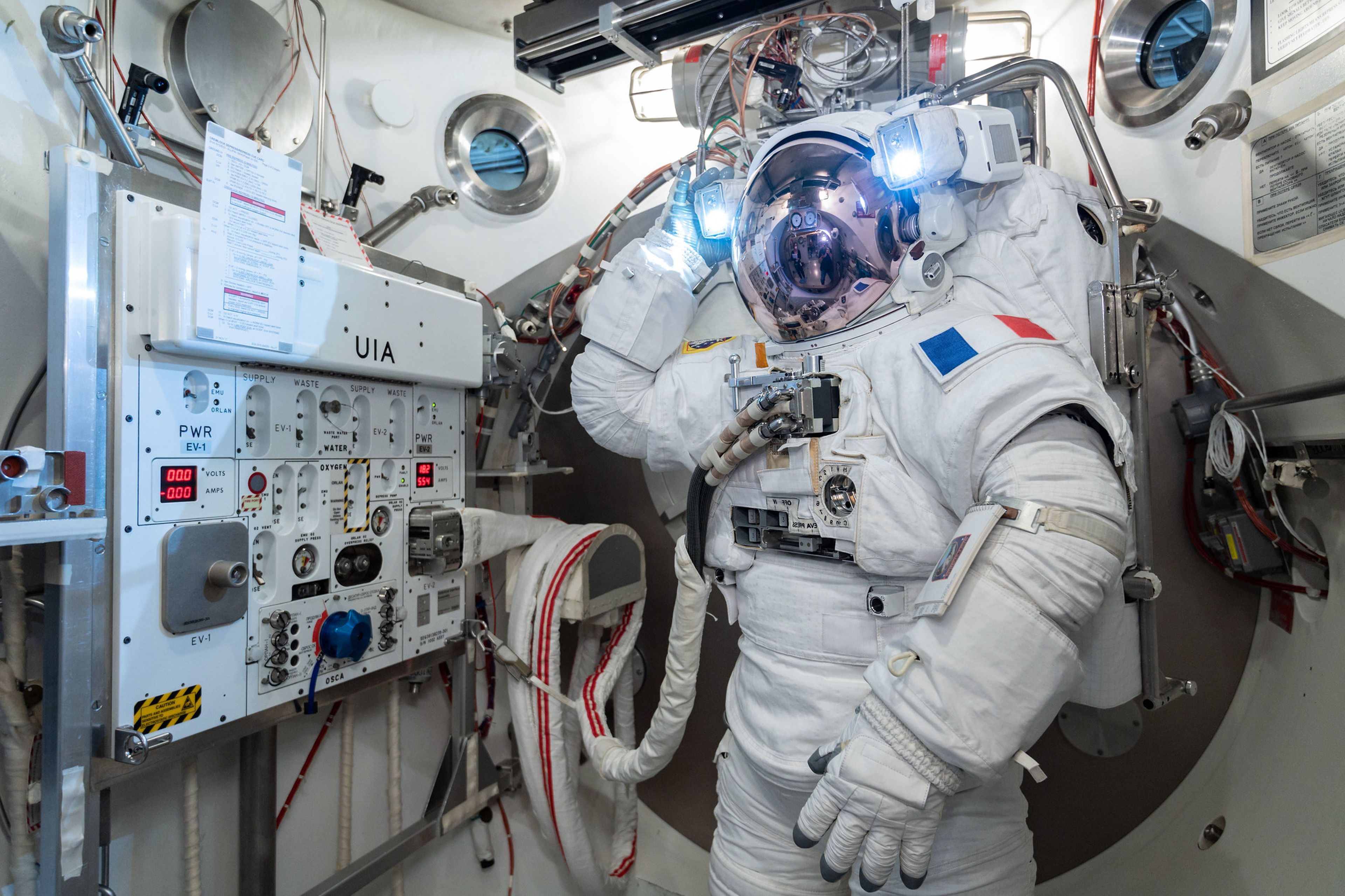 Tomas Pesquet, astronauta de la ESA, durante el entrenamiento para su segundo vuelo a la Estación Espacial Internacional.