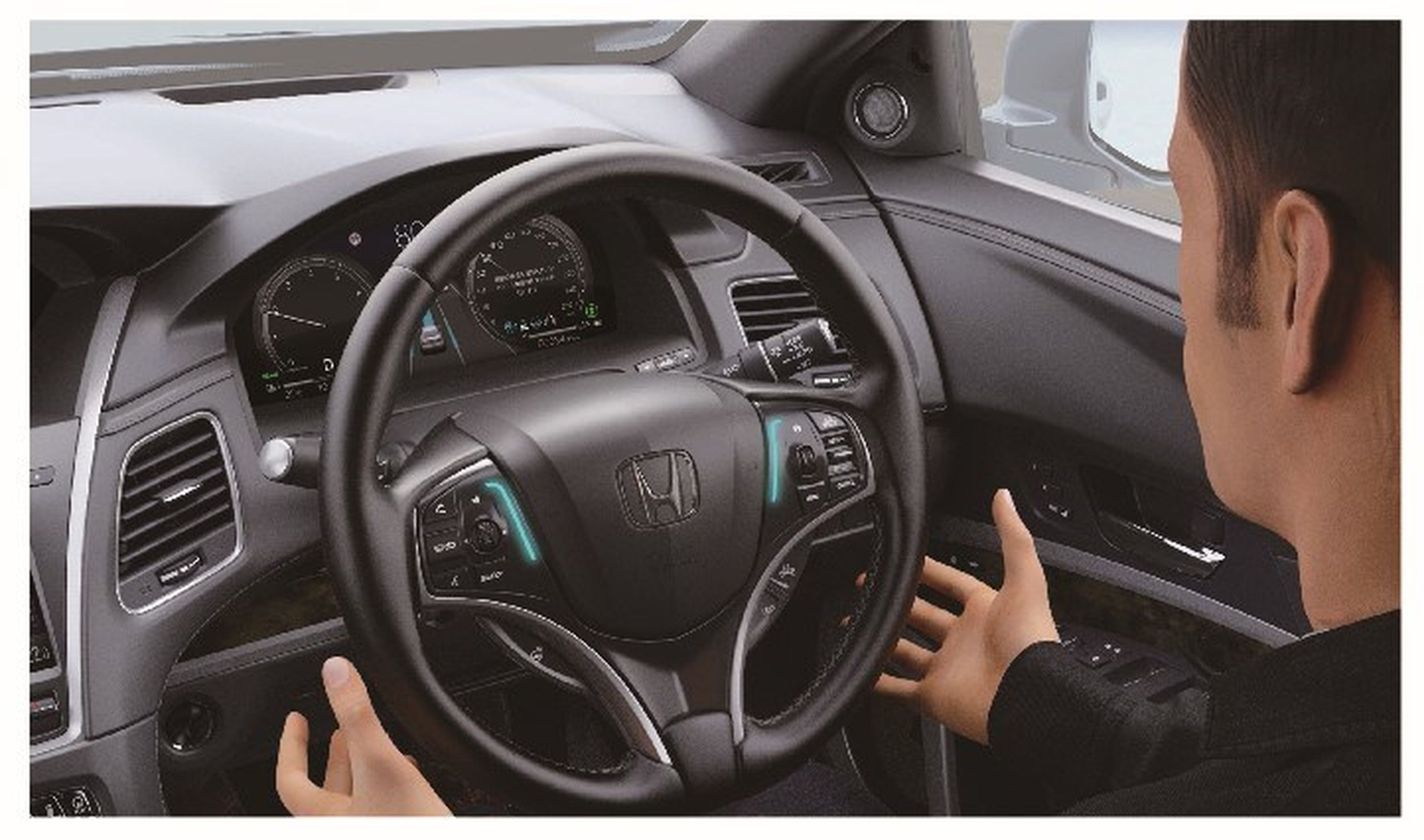El sistema incorpora unas luces LED en el volante que alertan de cuando el vehículo está en modo autónomo