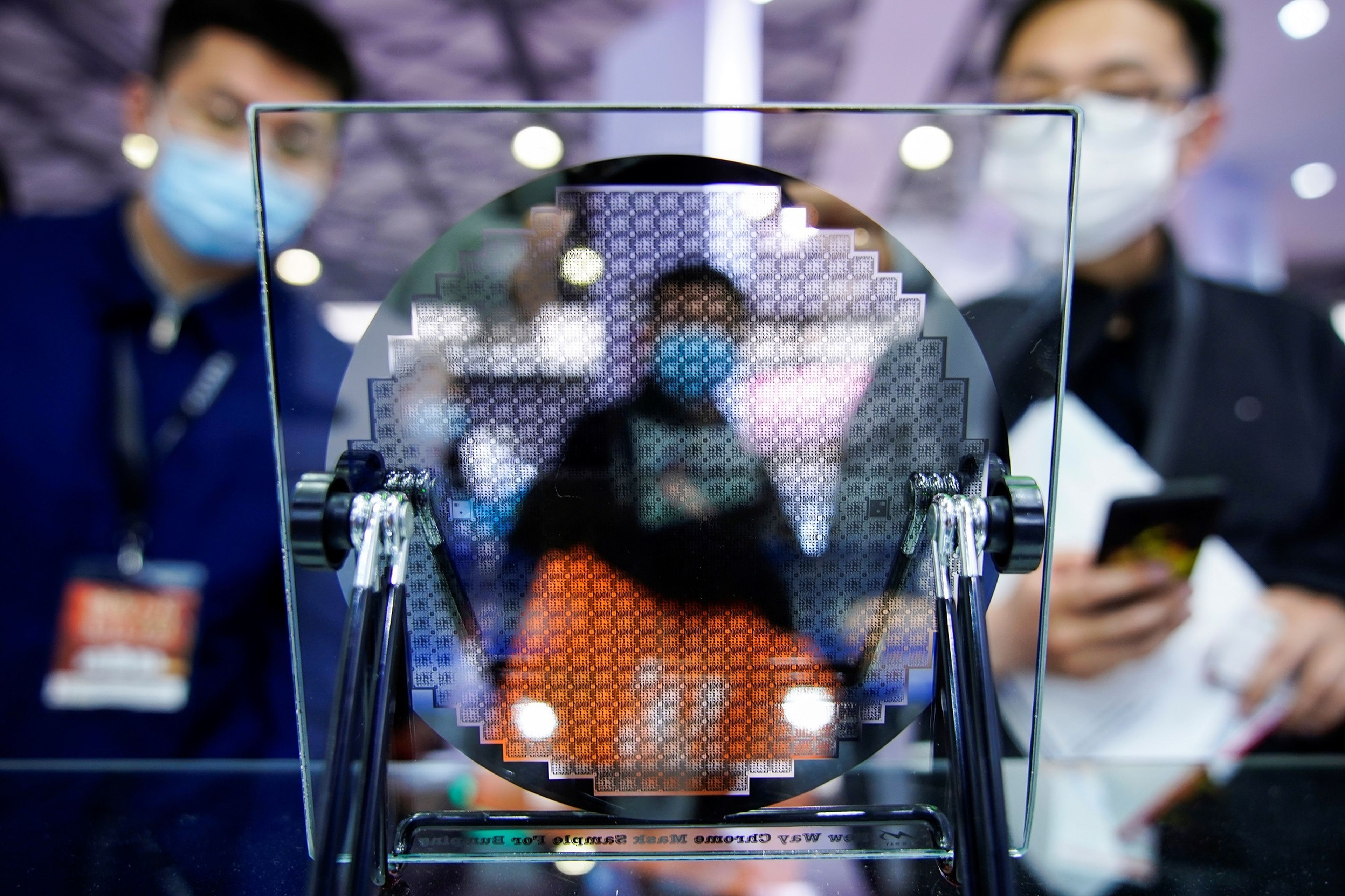 Feria de semiconductores en Shangái (China) en marzo de 2021
