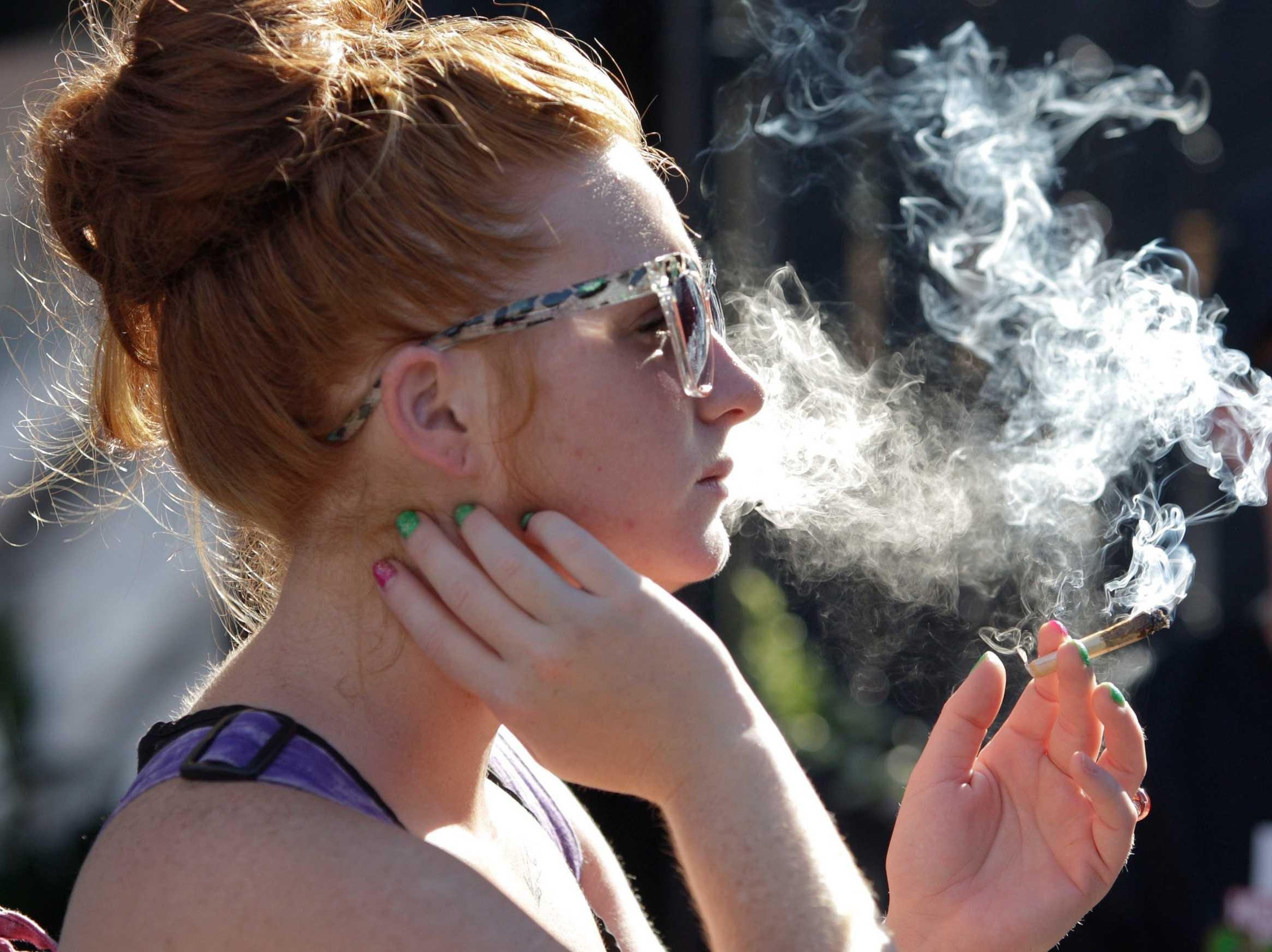 girl smoking marijuana weed