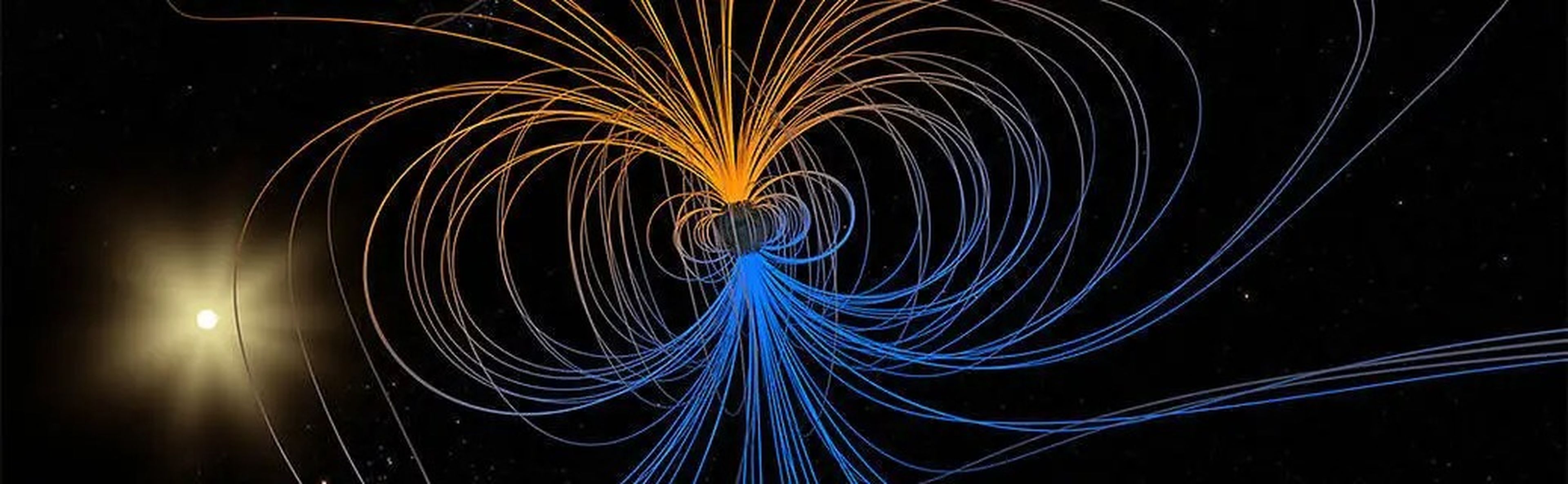 Imagen de los campos magnéticos de la Tierra.