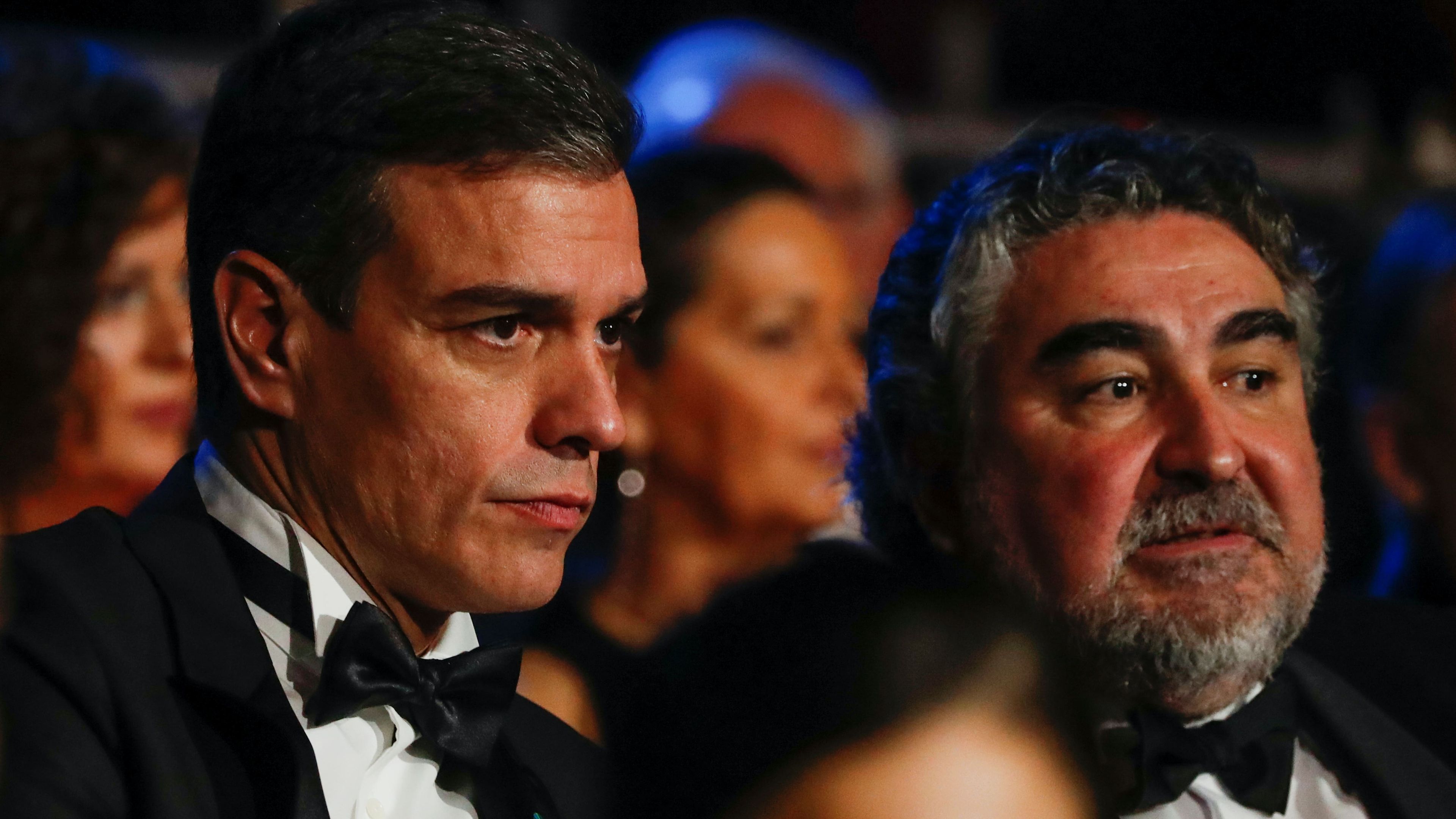 El presidente del Gobierno y el ministro de Cultura en la gala de los Goya de 2020.