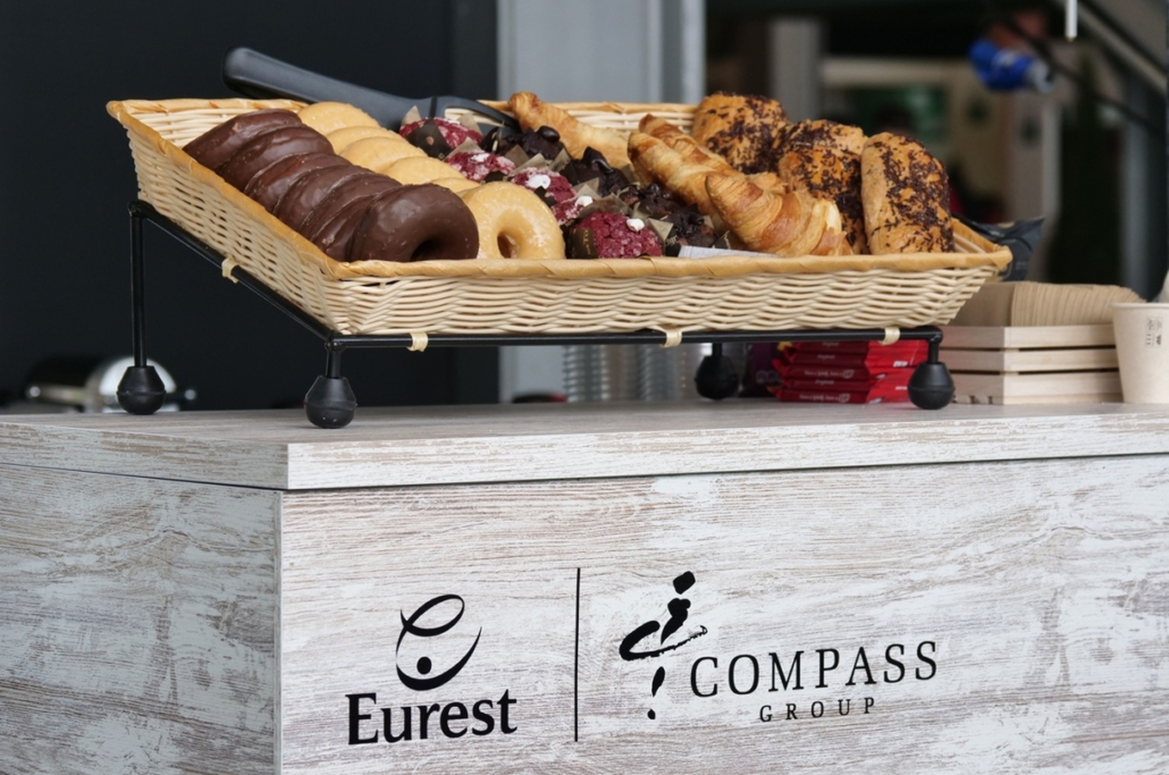 Un stand de desayuno de Eurest durante la Copa Davis de 2019