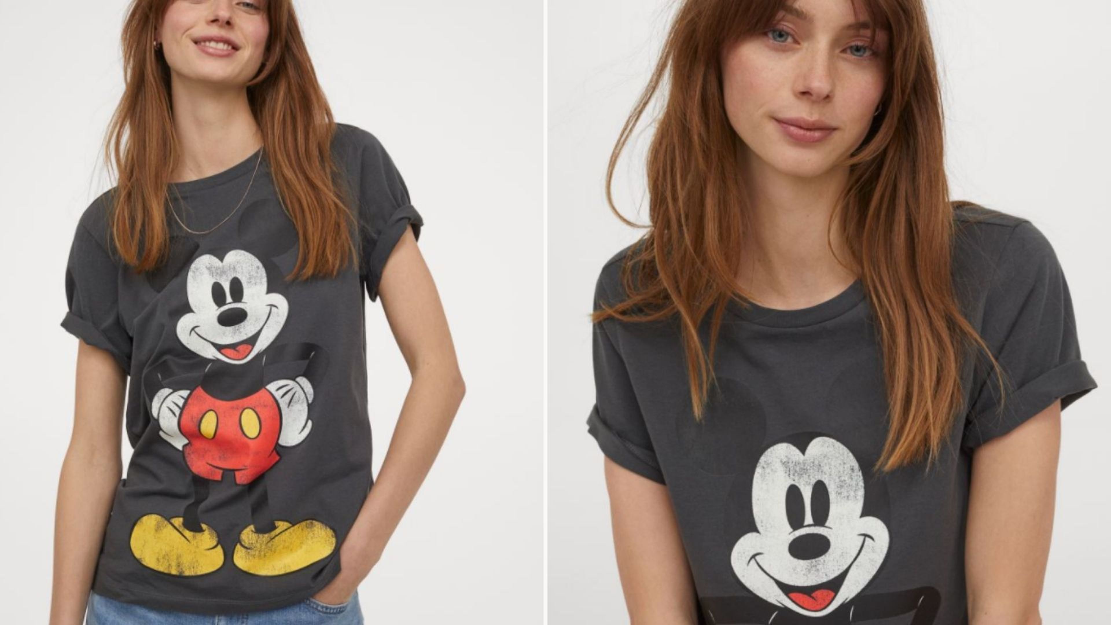 Camiseta HM Mujer Algodón Mickey Mouse, 9.99 euros.