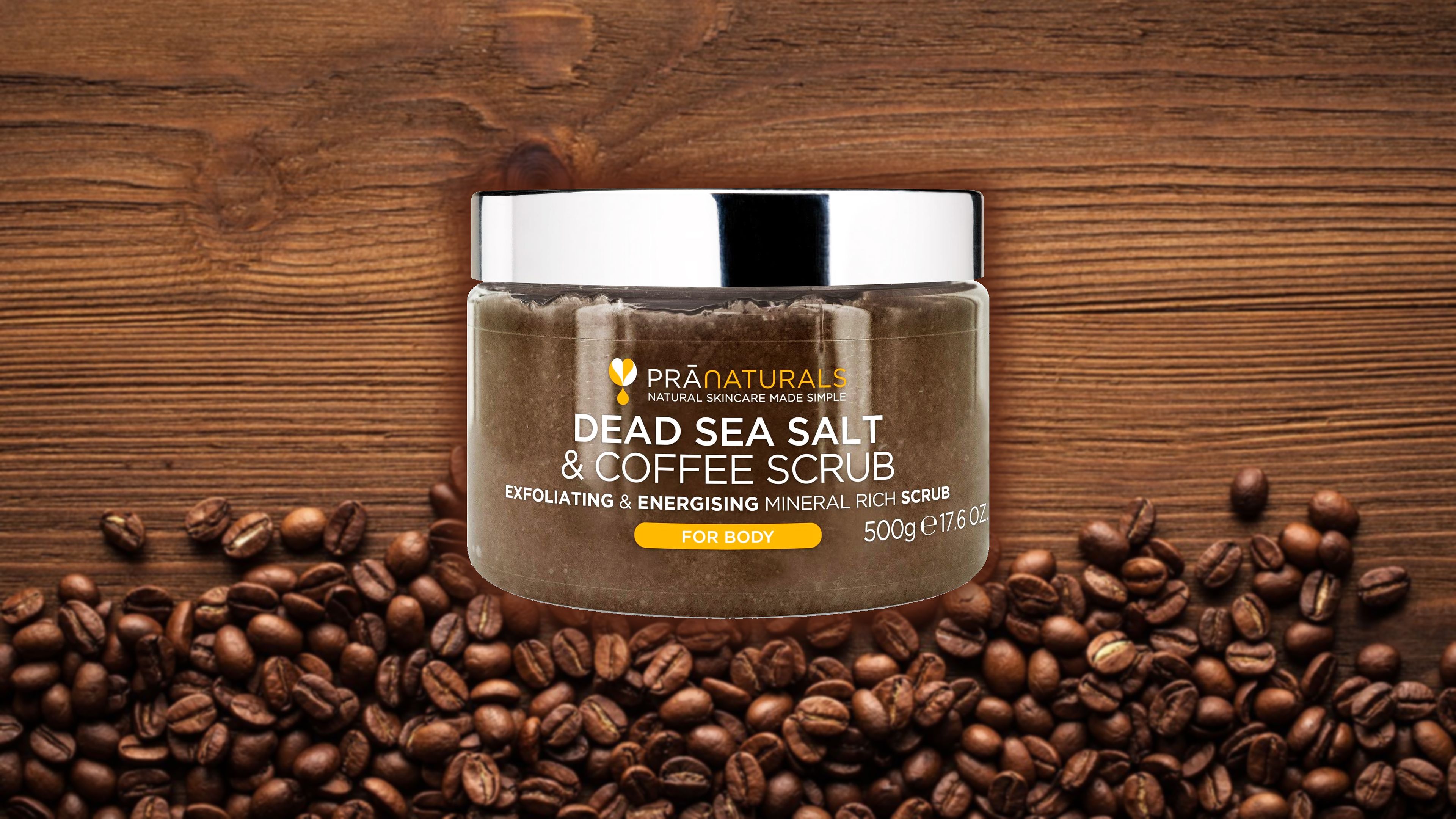 Creama exfoliante con sal del Mar Muerto y café
