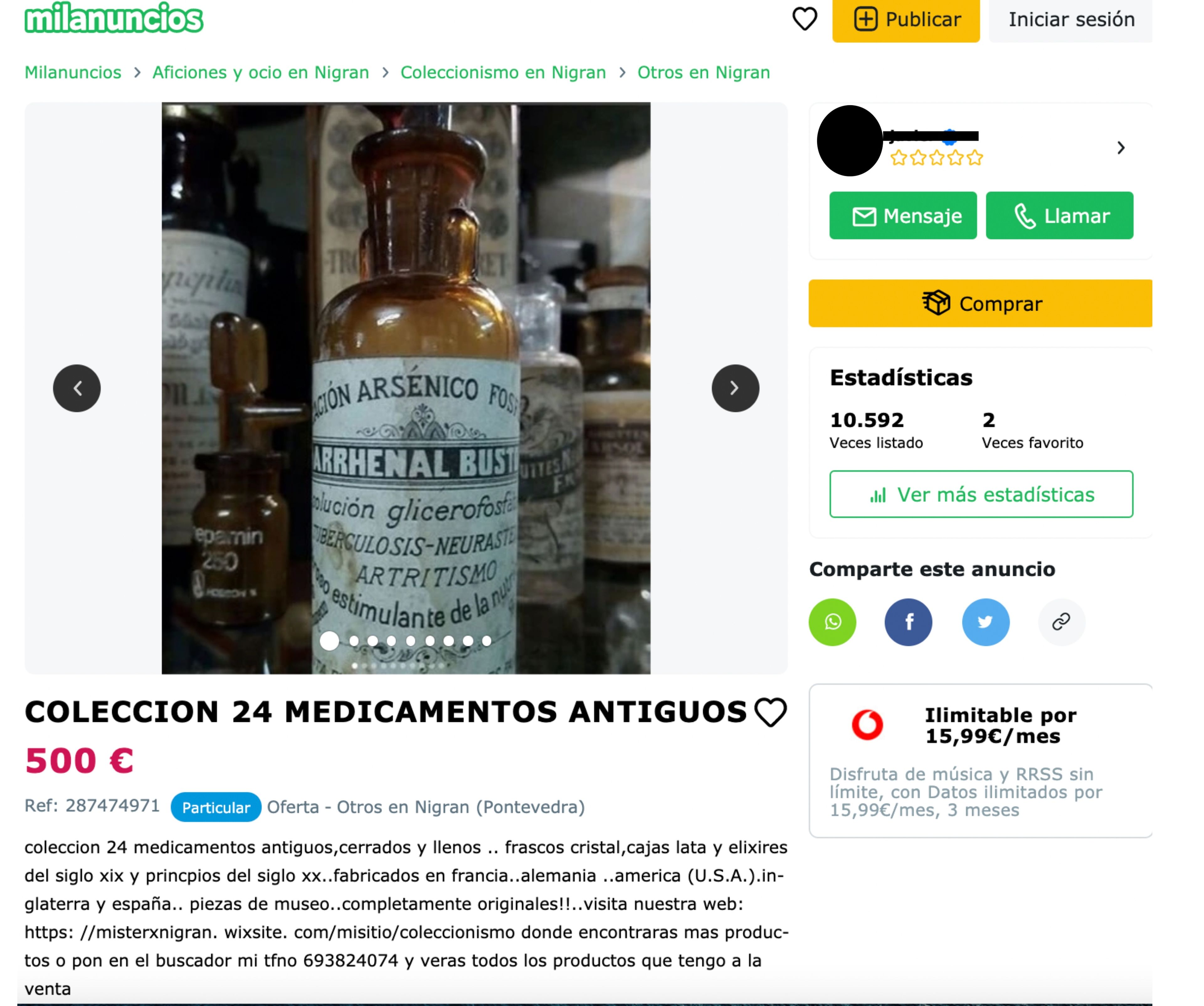 Medicinas de "coleccionismo".