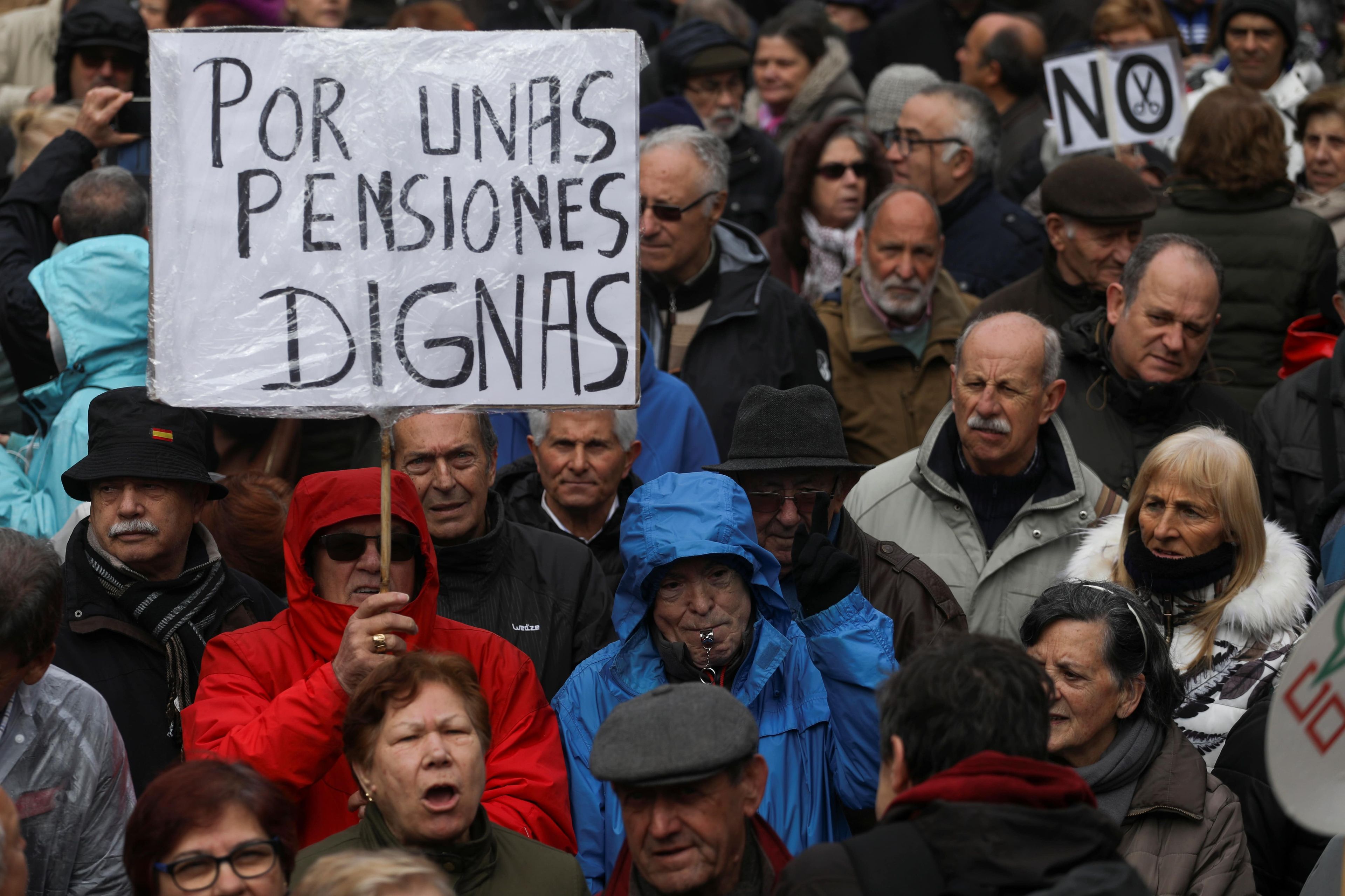 Pensionistas en una manifestación