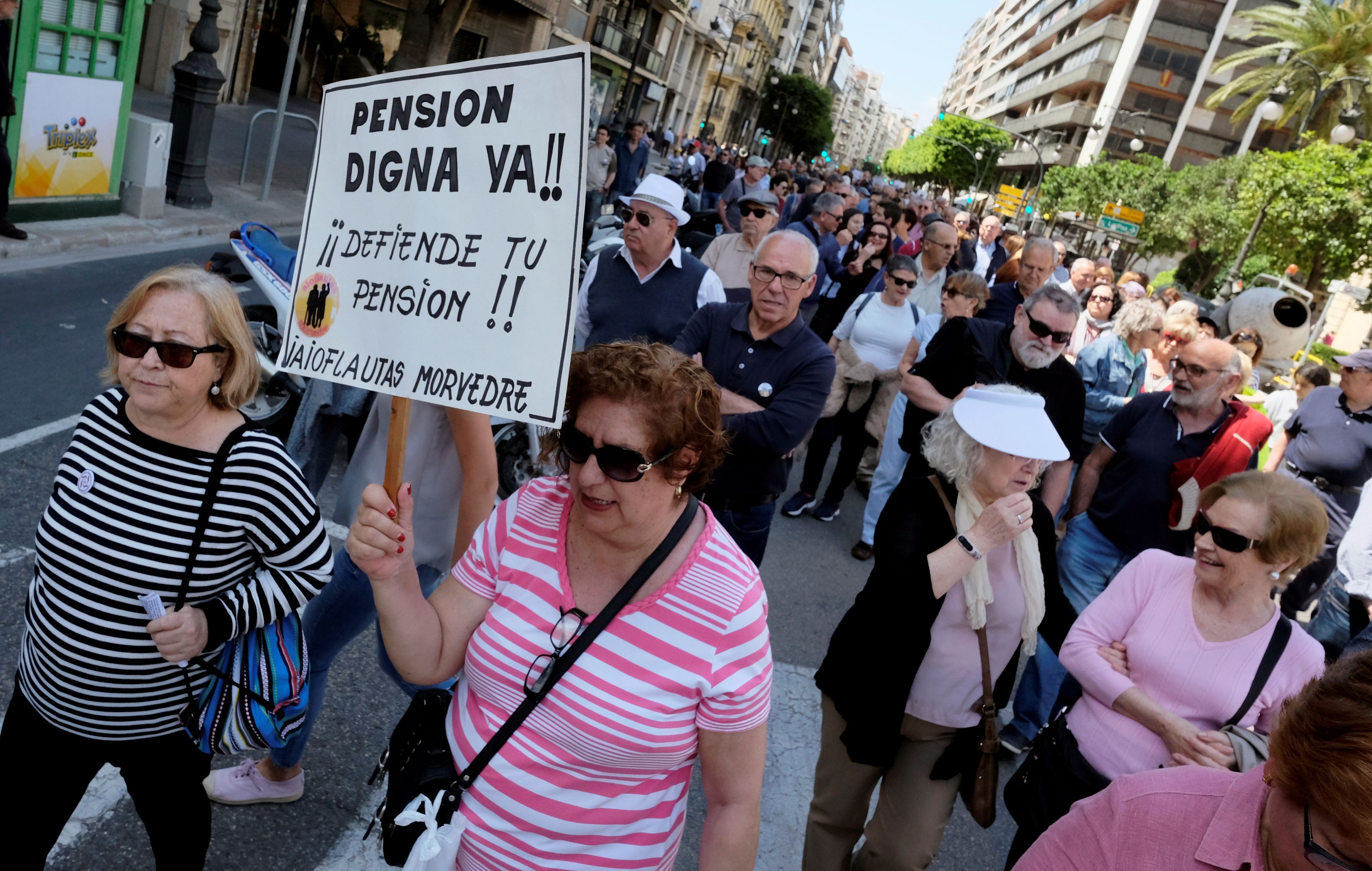 Pensionistas en una protesta