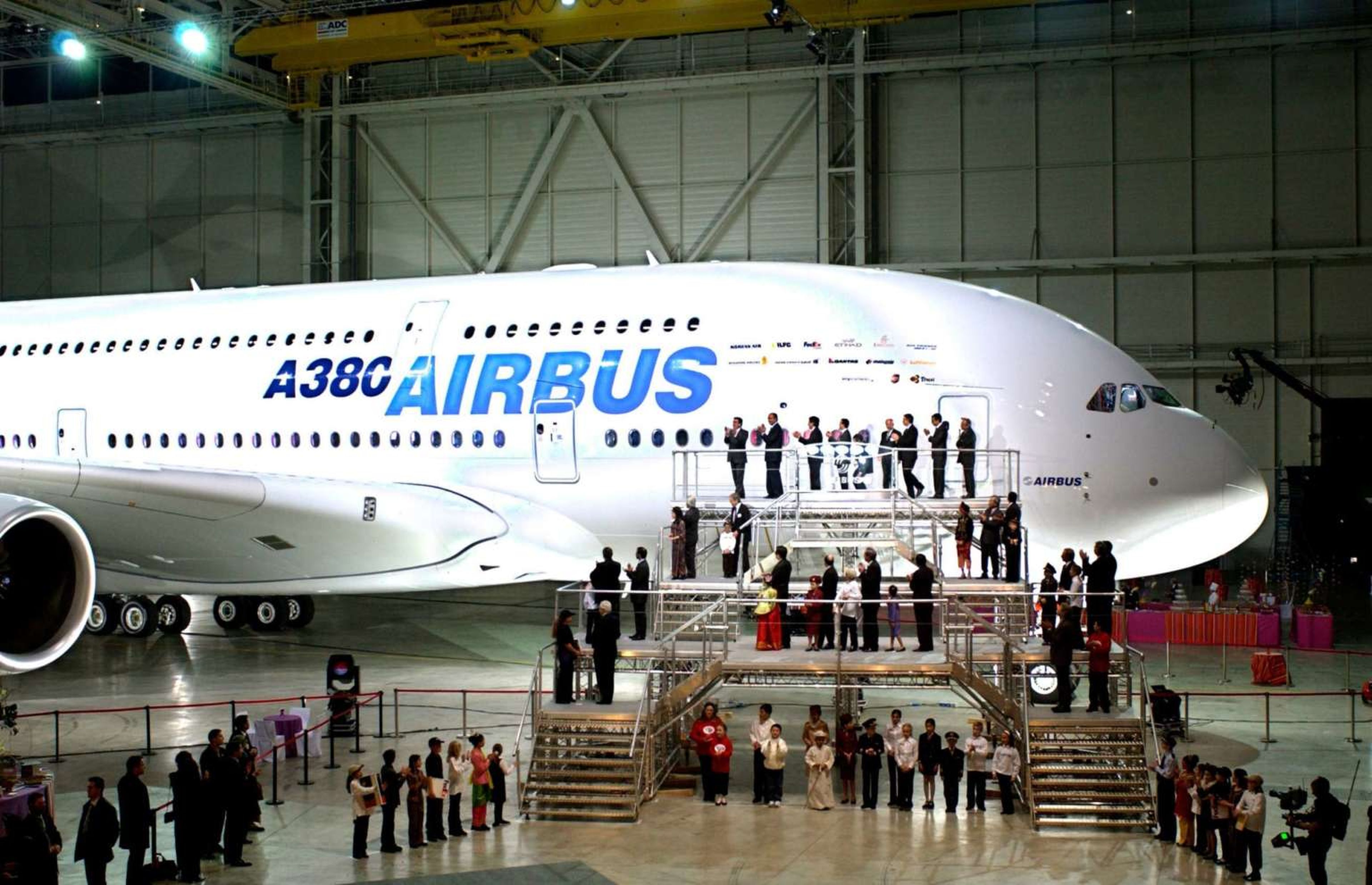 Presentación del A380 en 2005. Hasta llegar a ese punto hubo otros diseños, como el del P500.