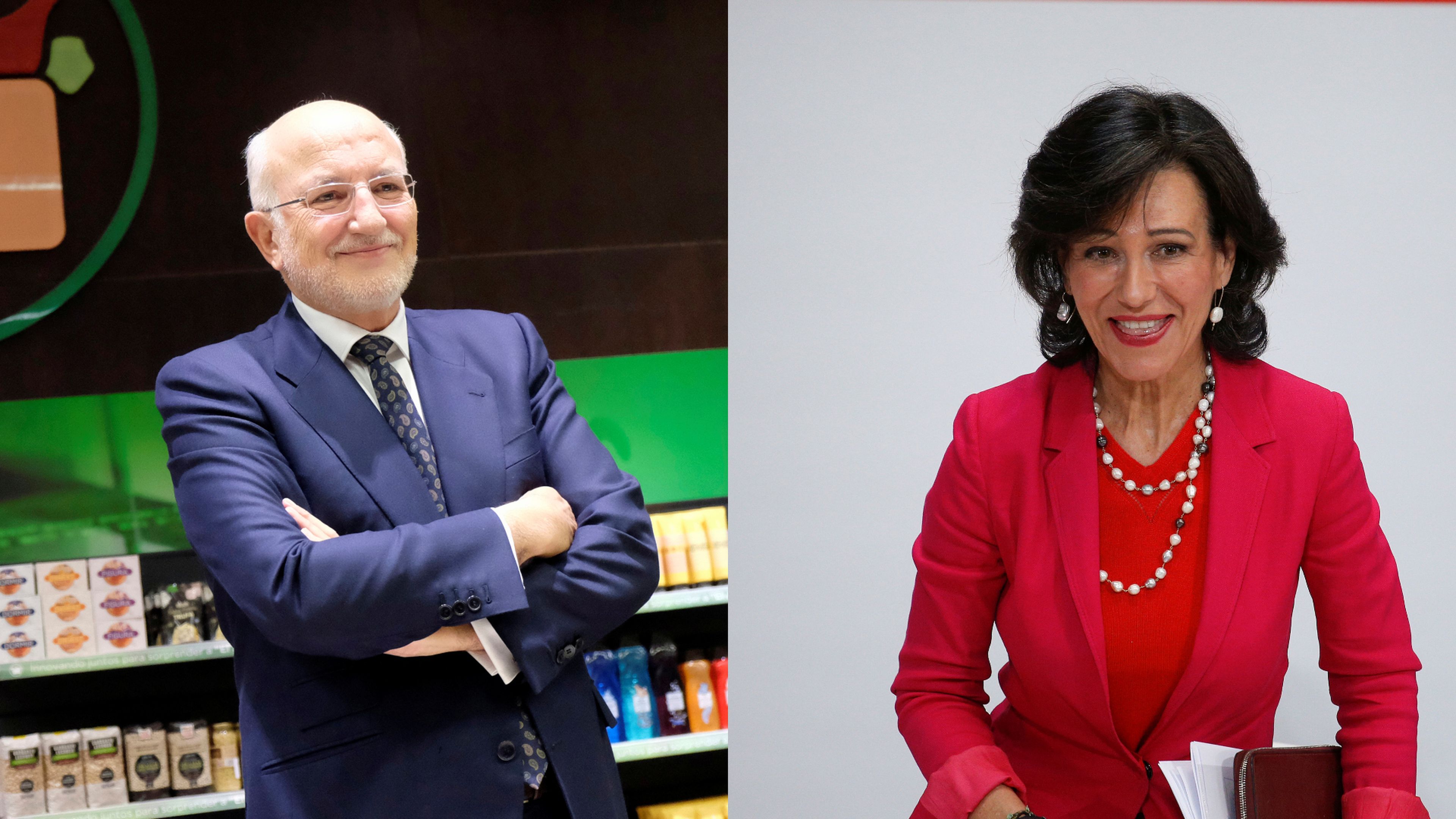 El presidente de Mercadona, Juan Roig, y la del Banco Santander, Ana Botín