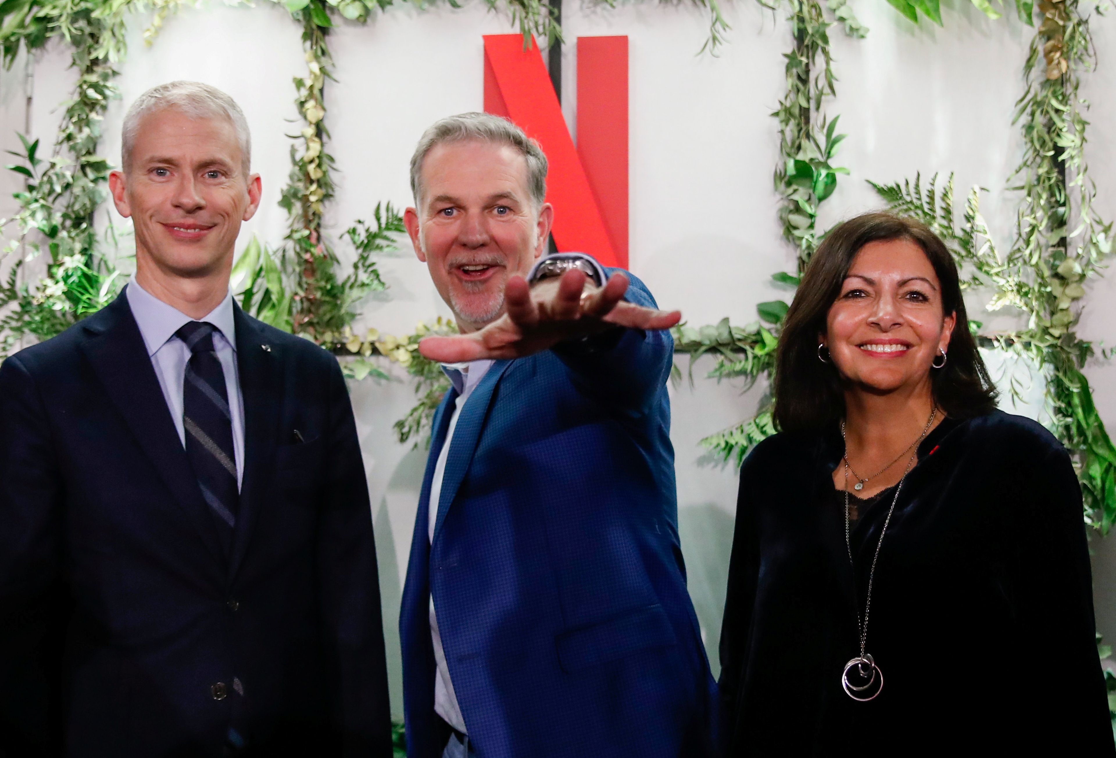 Reed Hastings, CEO de Netflix durante la apertura de las oficinas de la compañía en París en 2020.