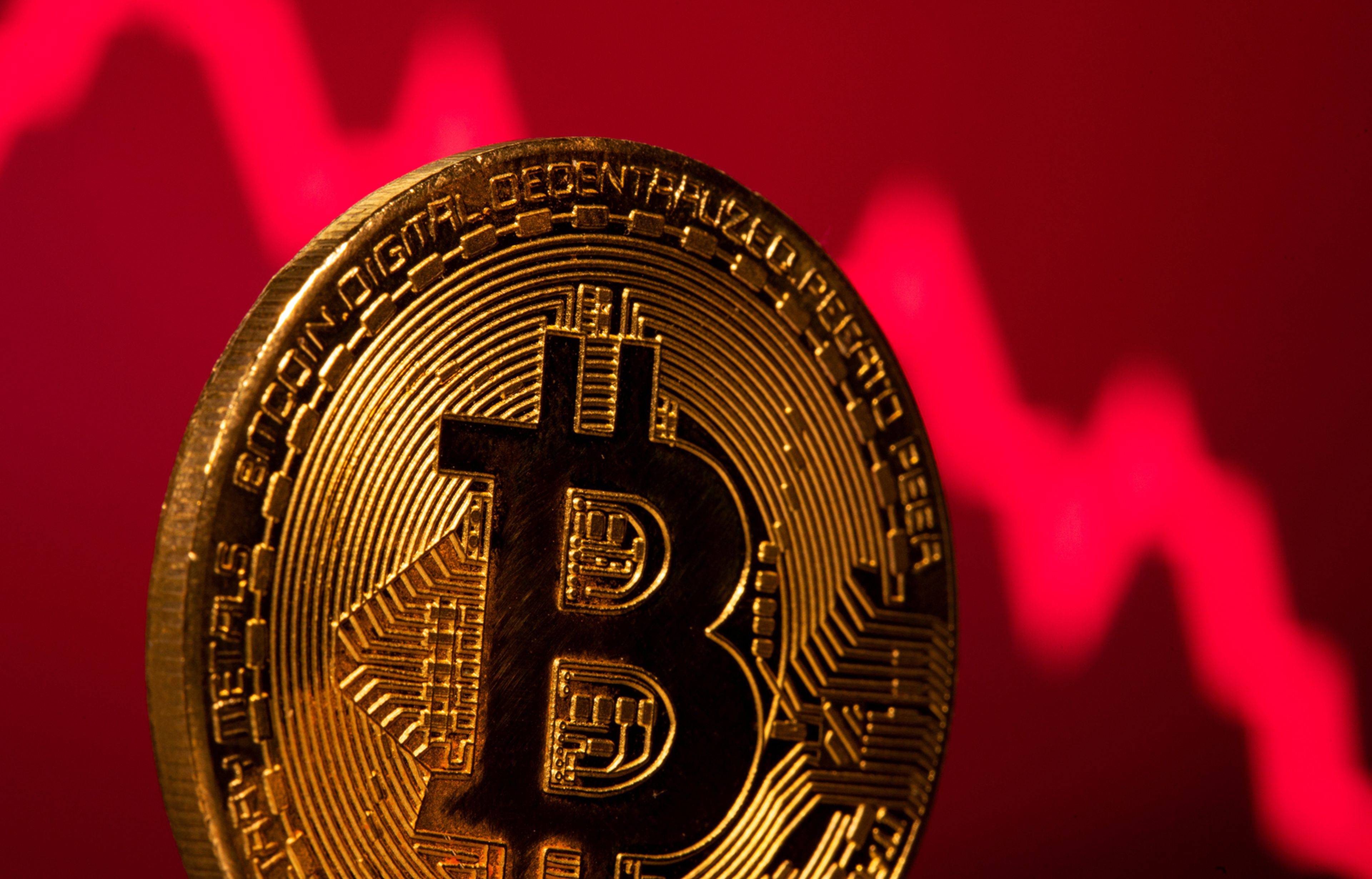 Una representación de una moneda de bitcoin
