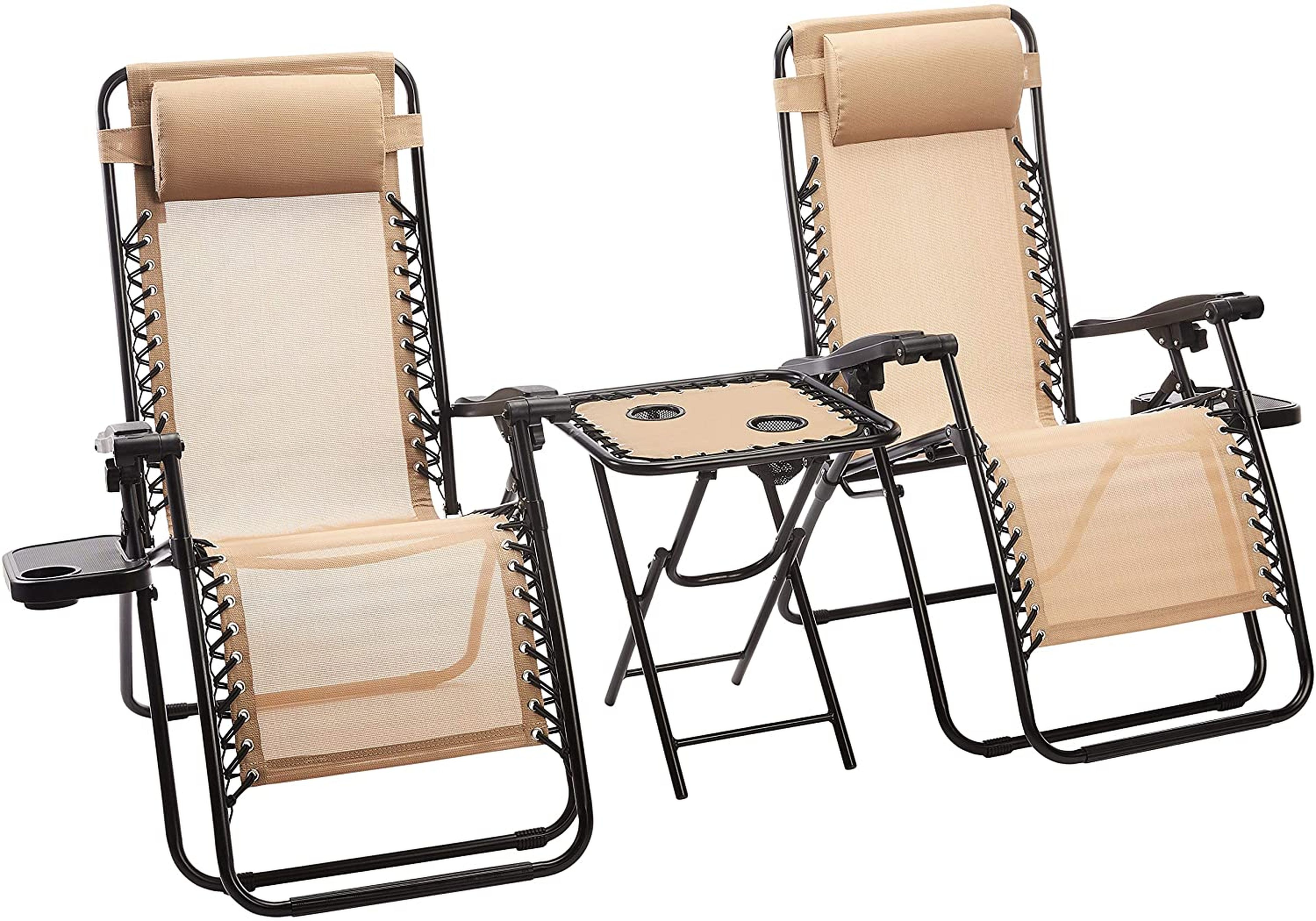 Set de 2 sillas y mesita auxiliar Amazon Basics