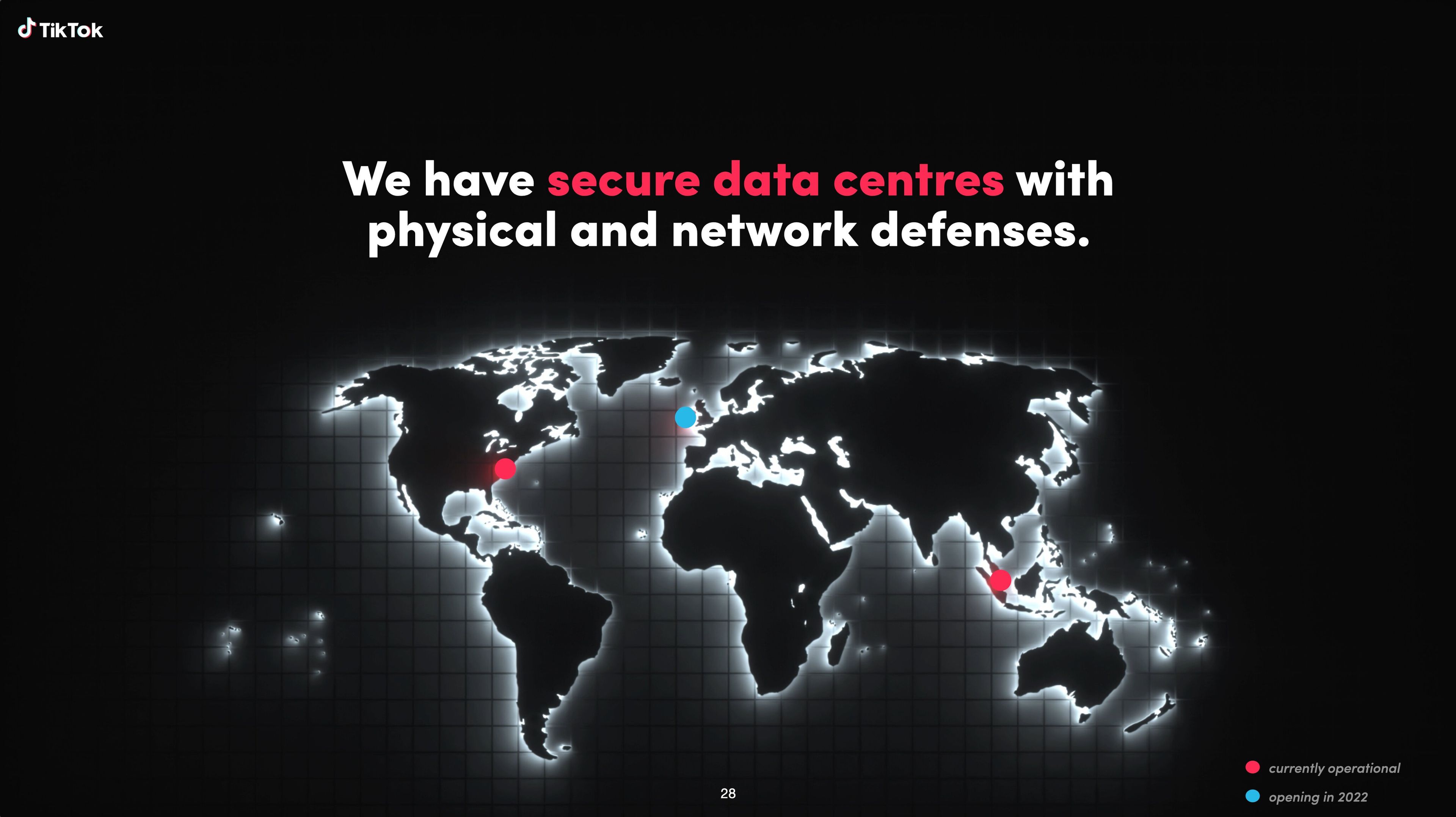 Los centros de seguridad de datos de TikTok se encuentran en Estados Unidos, Singapur y, en 2022, en Irlanda.