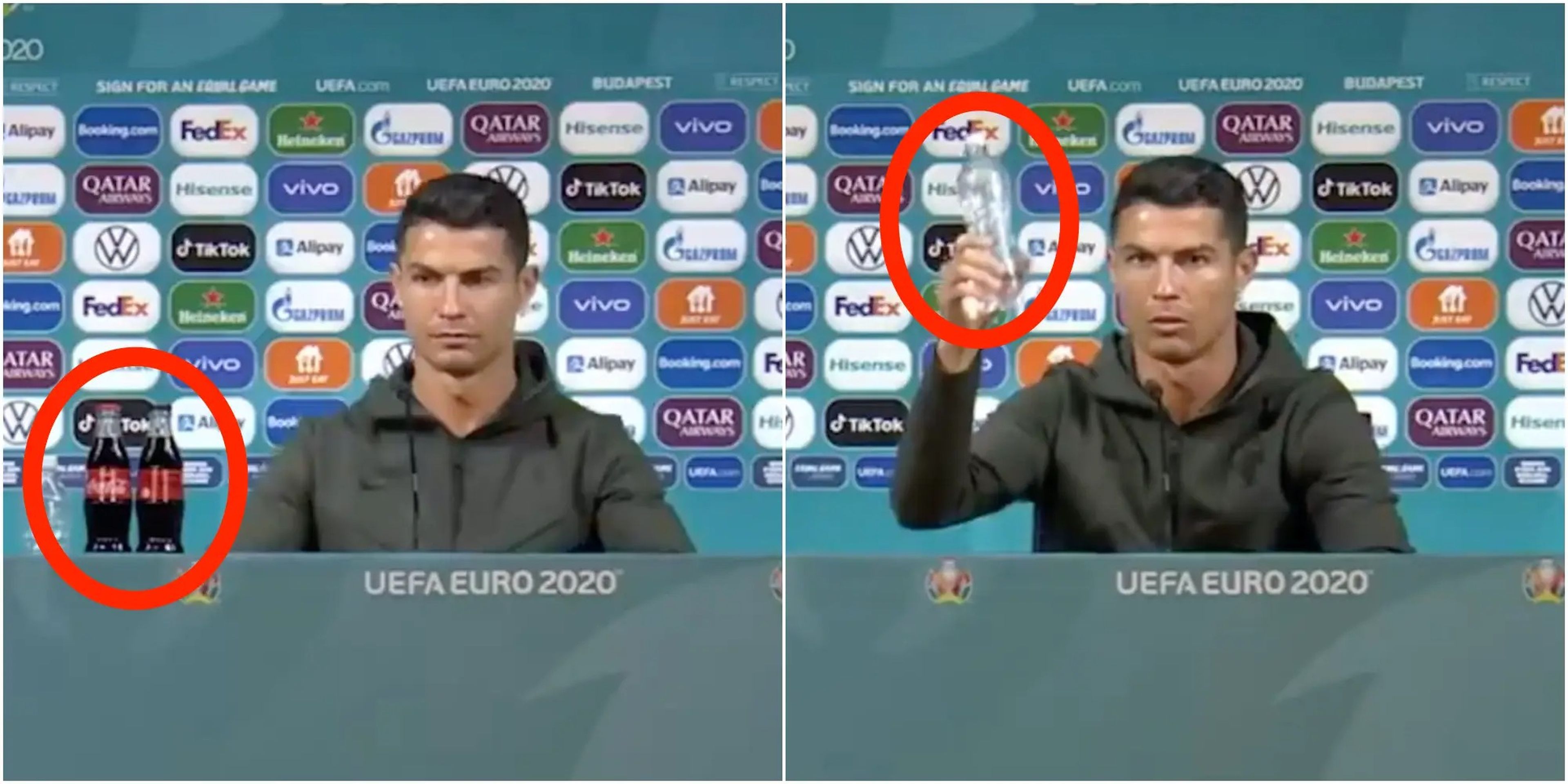 Ronaldo dejó muy claros sus sentimientos sobre la Coca-Cola en una conferencia de prensa de la Eurocopa 2020.