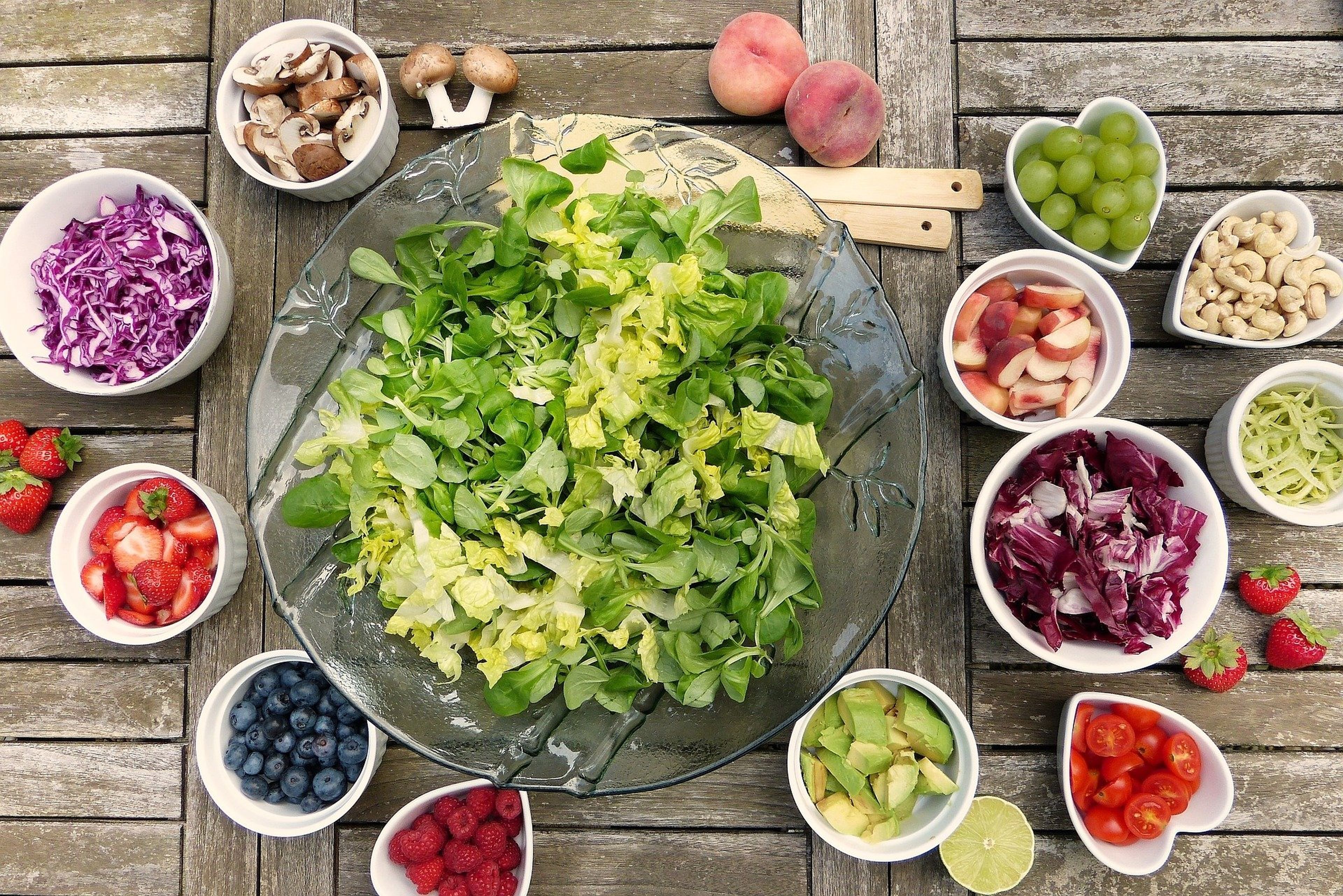 Ensalada saludable condimentos vegetales