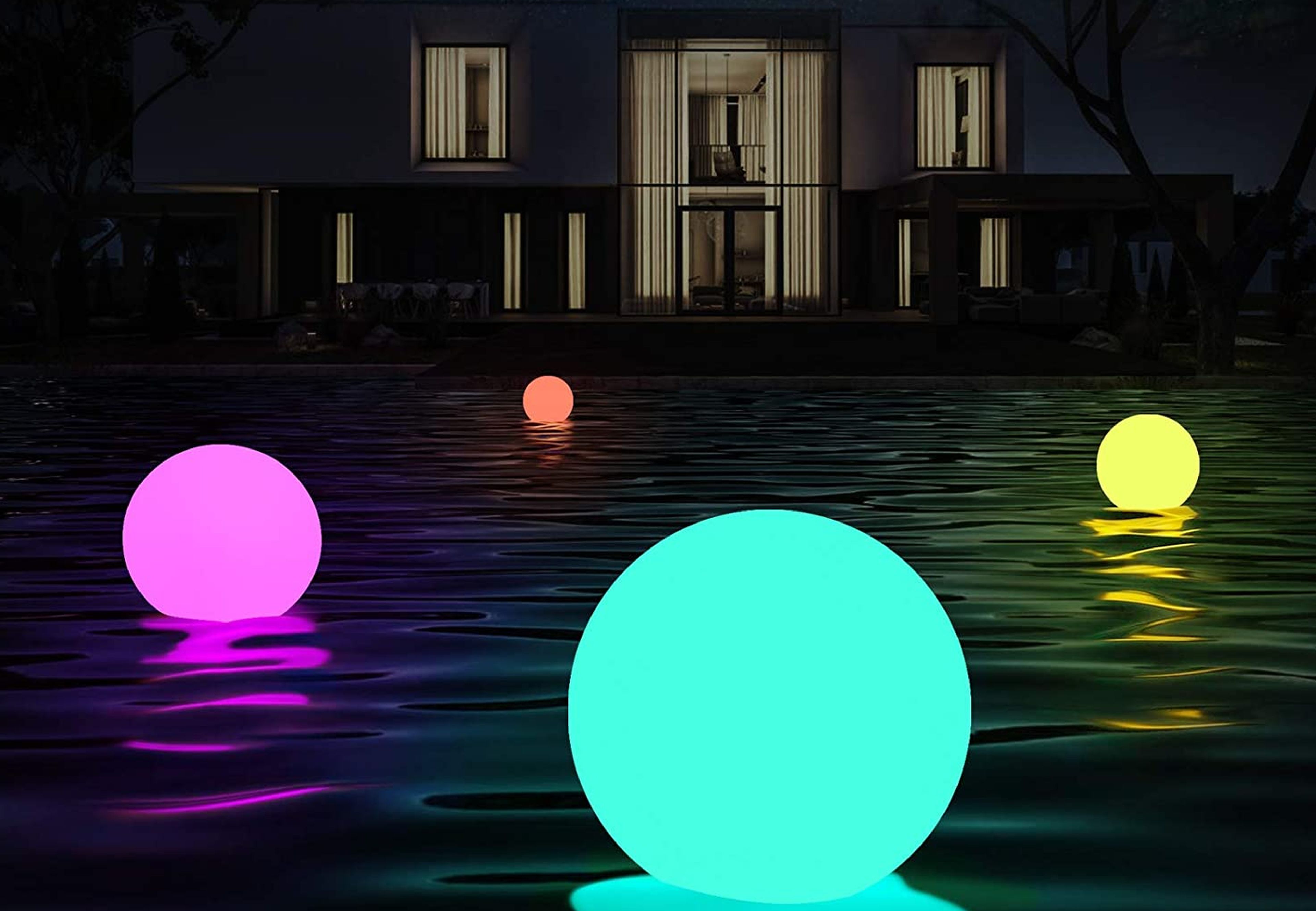 luces flotantes piscina