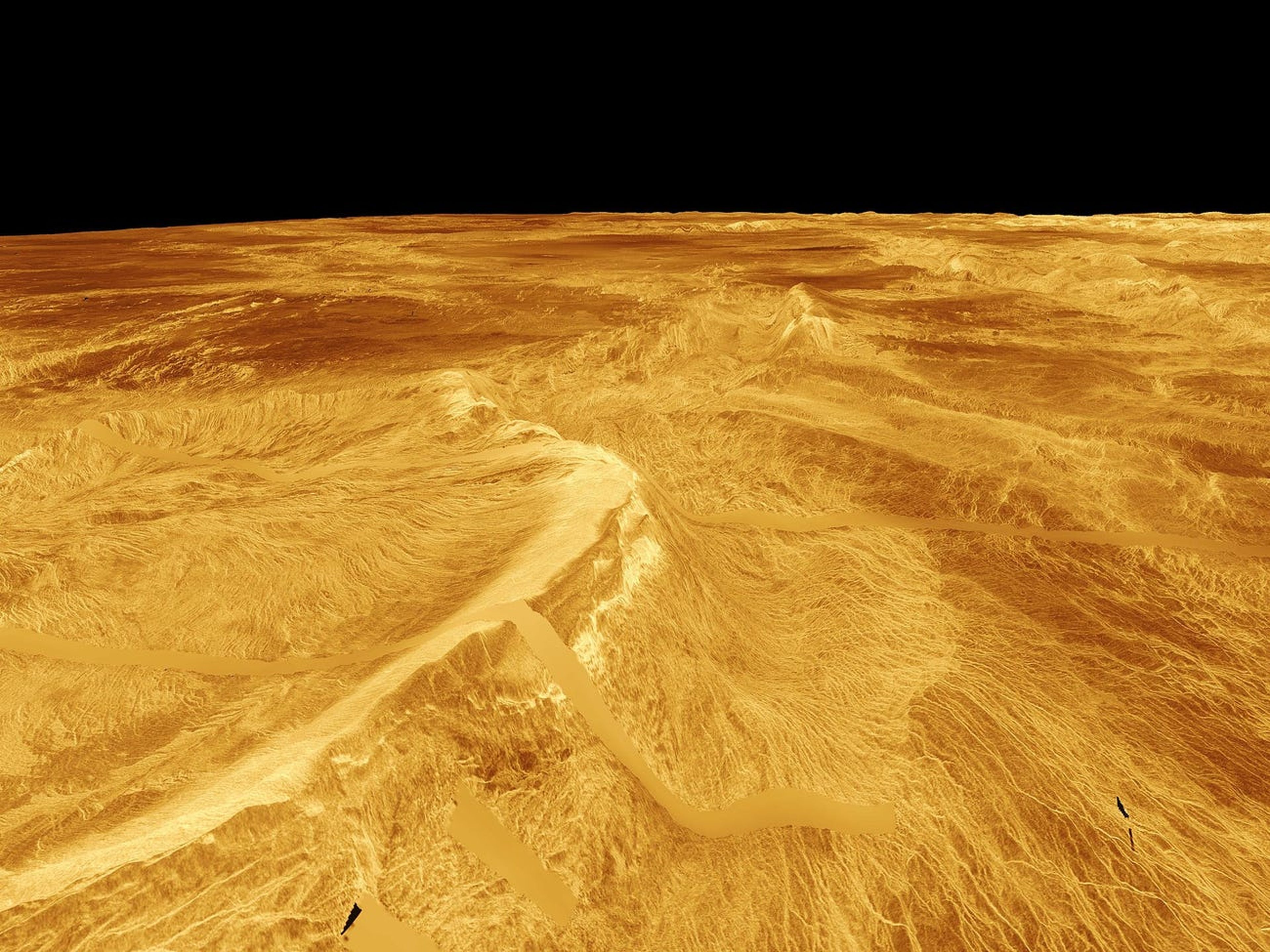 La superficie de Venus vista el 16 de septiembre de 2010.